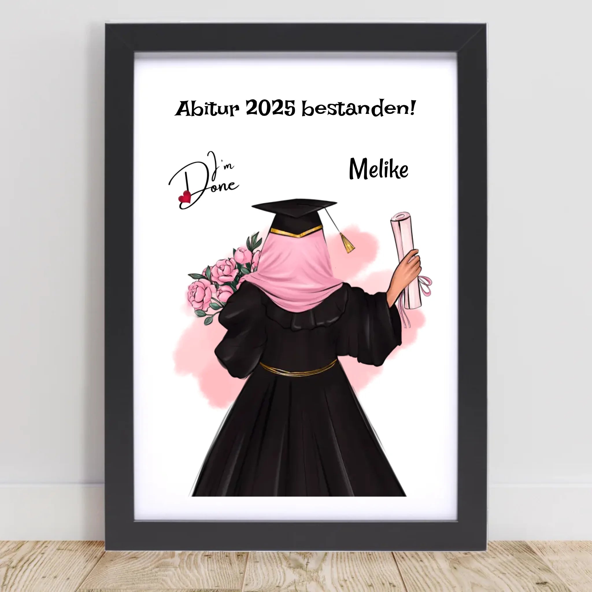 Abitur Geschenk Mädchen mit Kopftuch Poster - Cantty