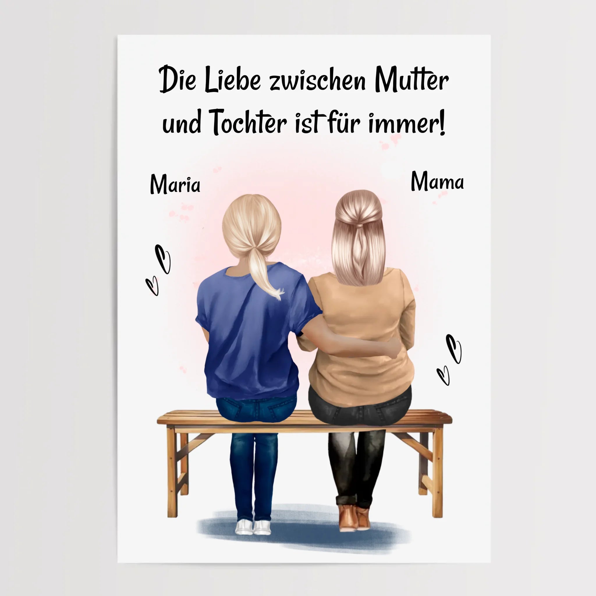 Geschenk Mutter Tochter Poster mit Spruch personalisiert - Cantty