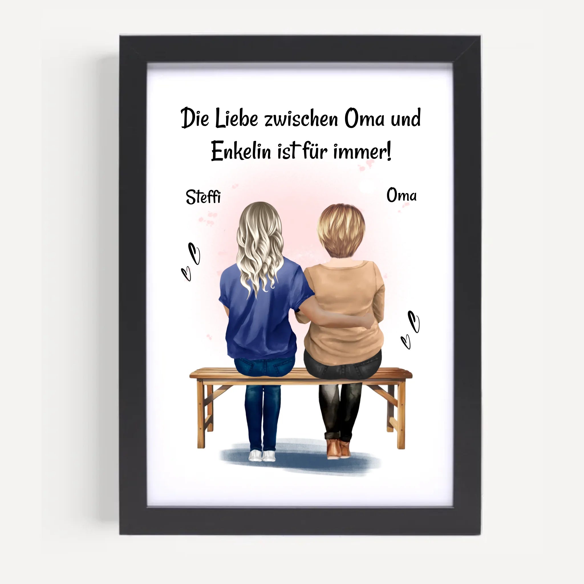 Oma Enkelin Geschenk Poster personalisiert - Cantty