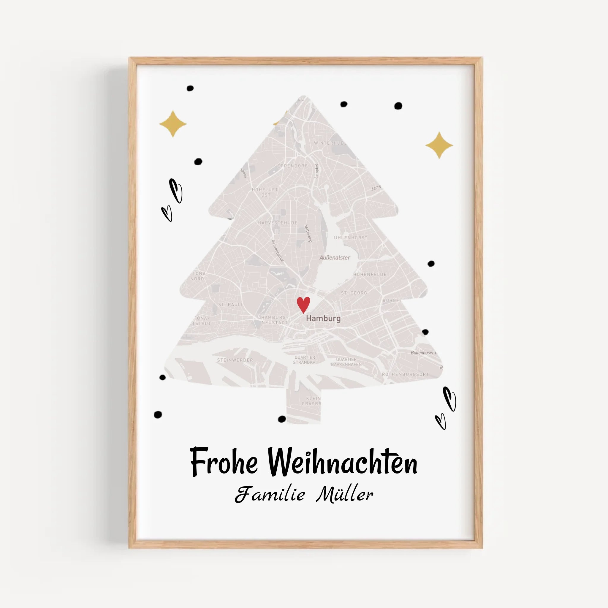 Familie Weihnachtsgeschenk Stadtkarte Koordinatenposter - Cantty