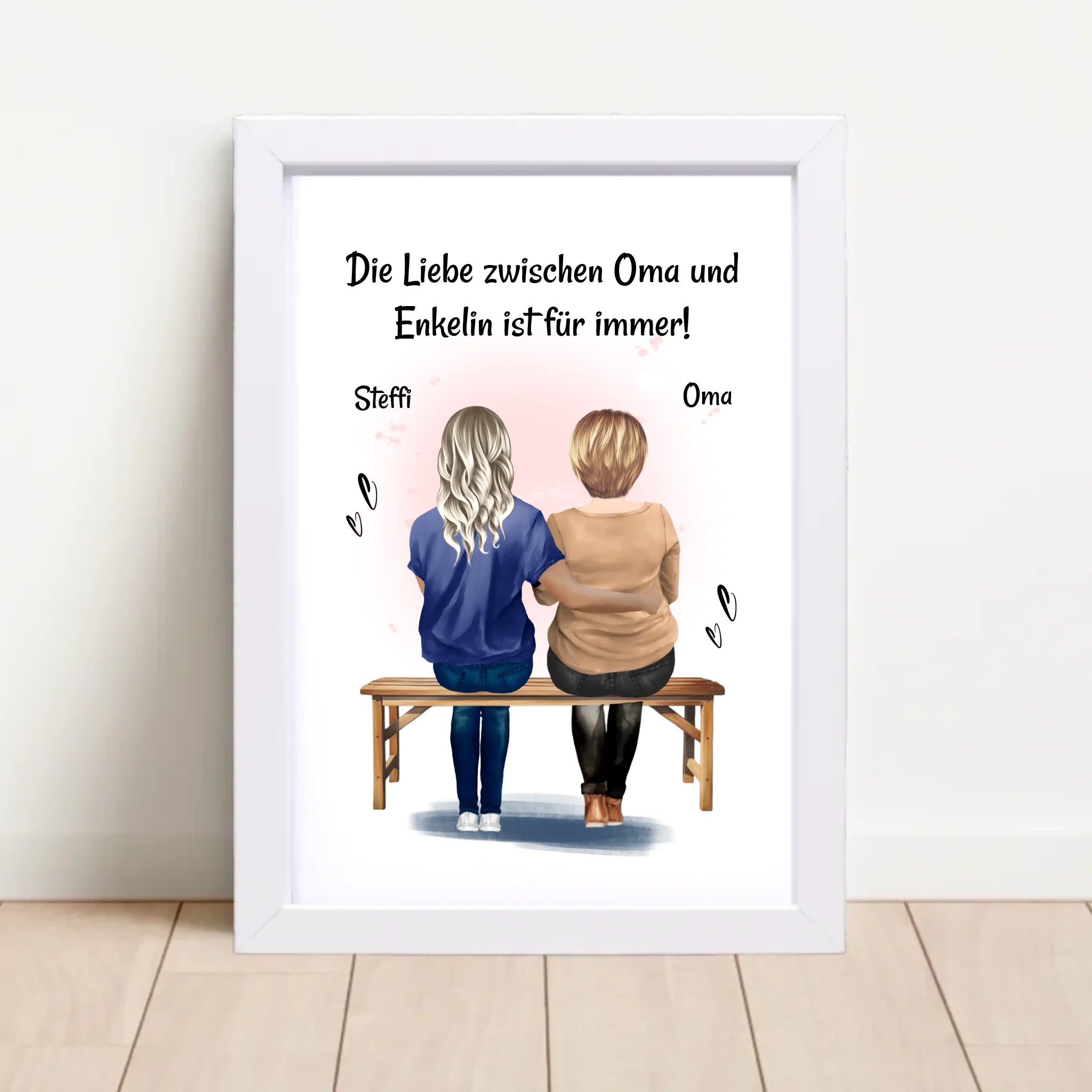 Oma Enkelin Geschenk Poster personalisiert - Cantty