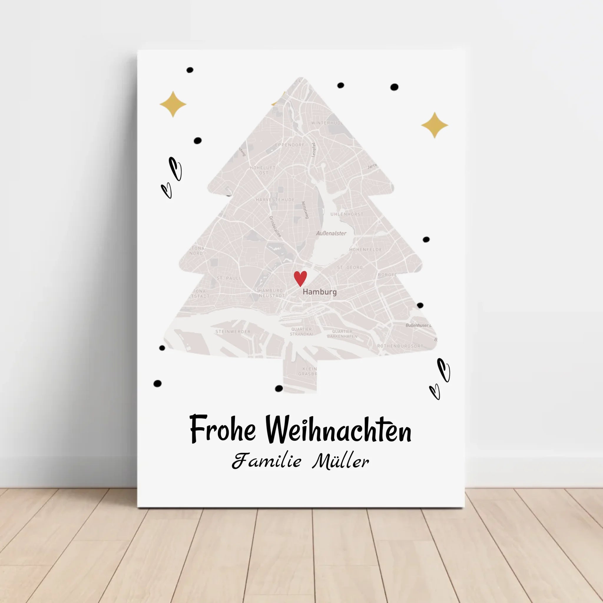 Familie Weihnachtsgeschenk Stadtkarte Koordinatenposter - Cantty