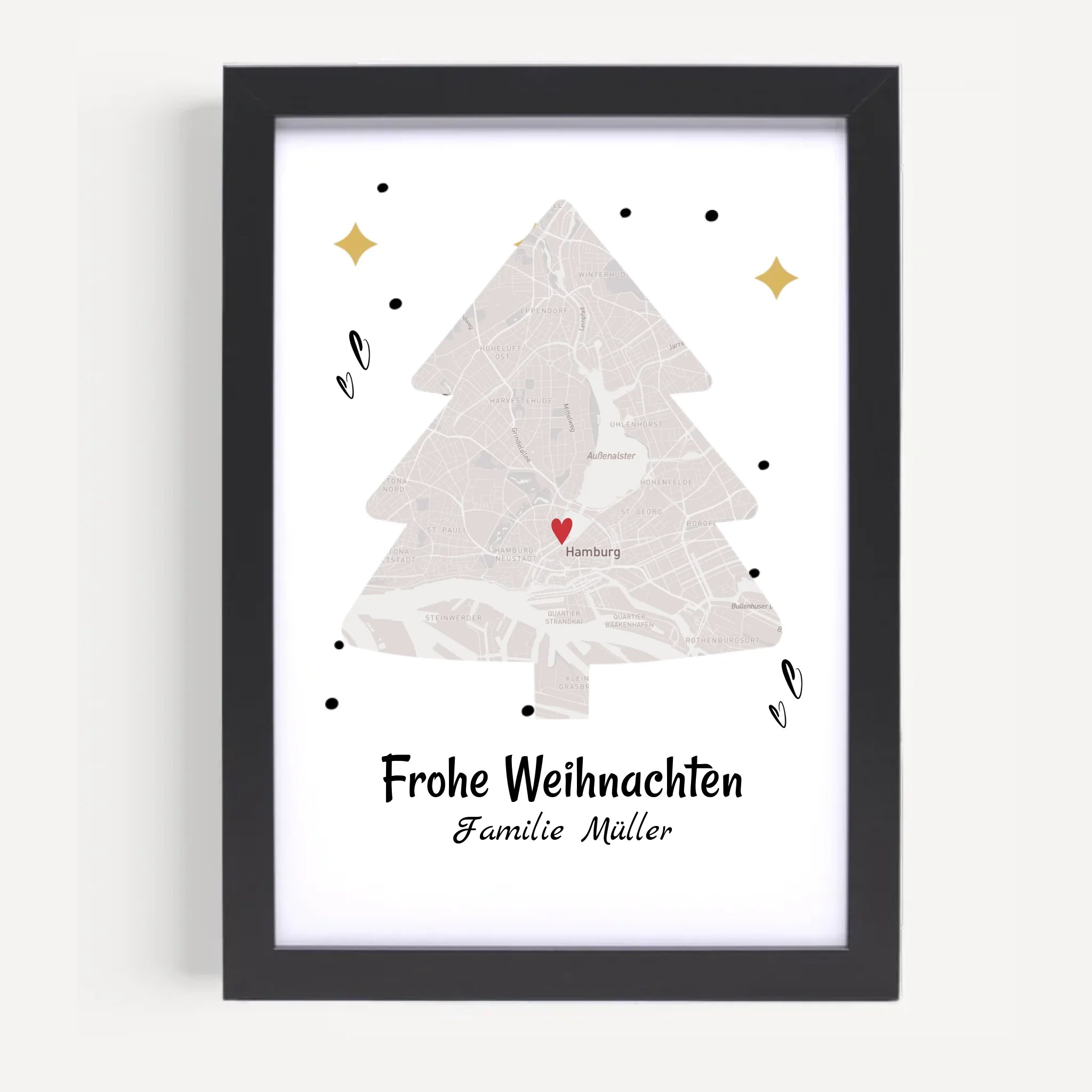 Familie Weihnachtsgeschenk Stadtkarte Koordinatenposter - Cantty