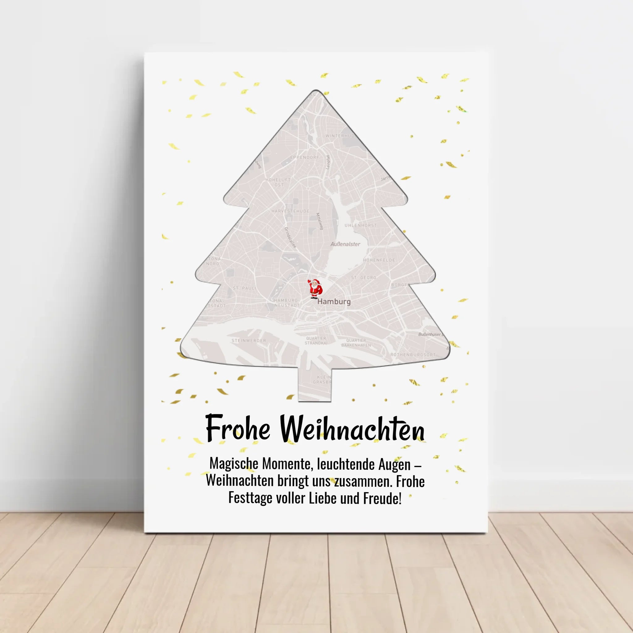 Nachbarn Weihnachtsgeschenk Stadtkarte Bild mit Koordinaten personalisierbar - Cantty