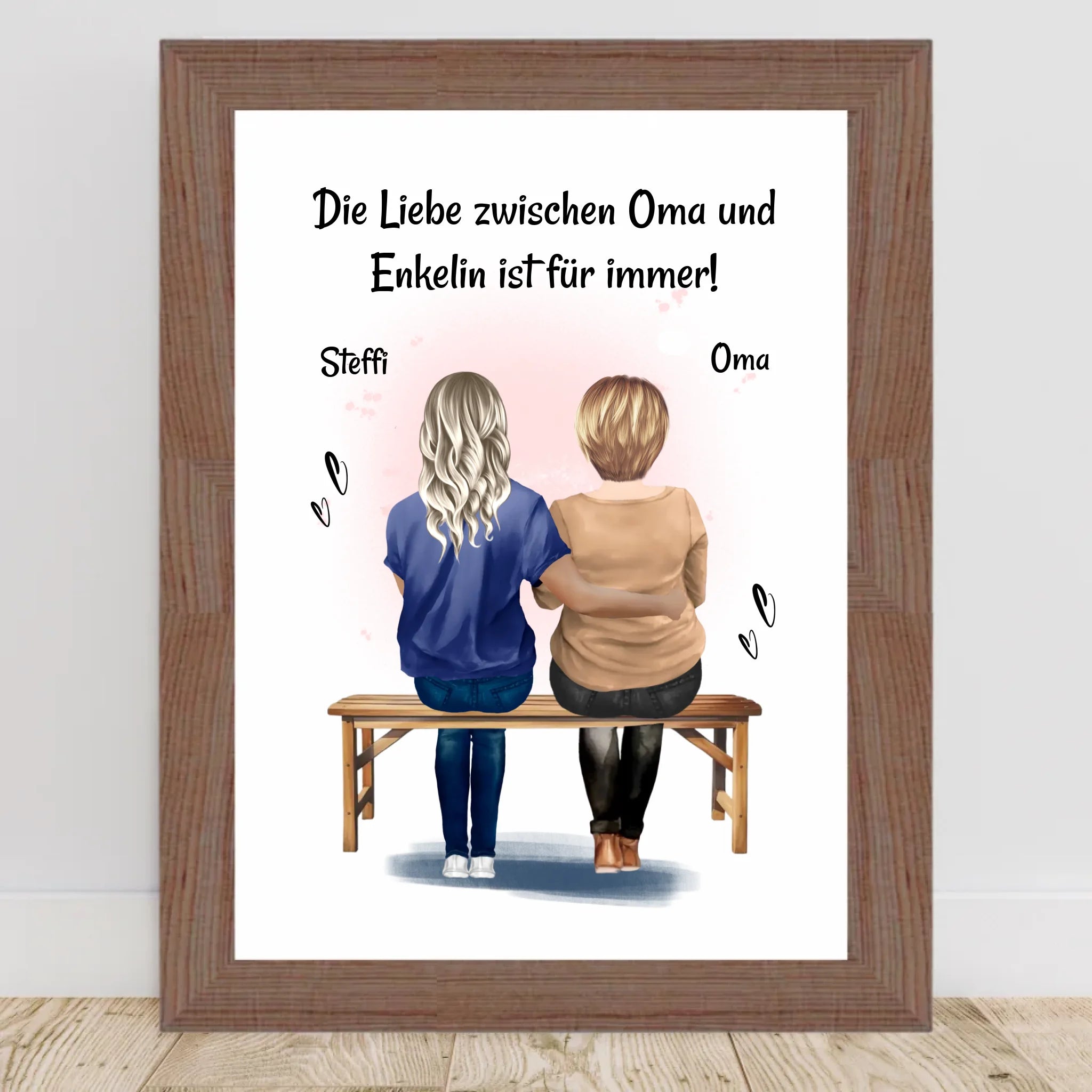 Oma Enkelin Geschenk Poster personalisiert - Cantty