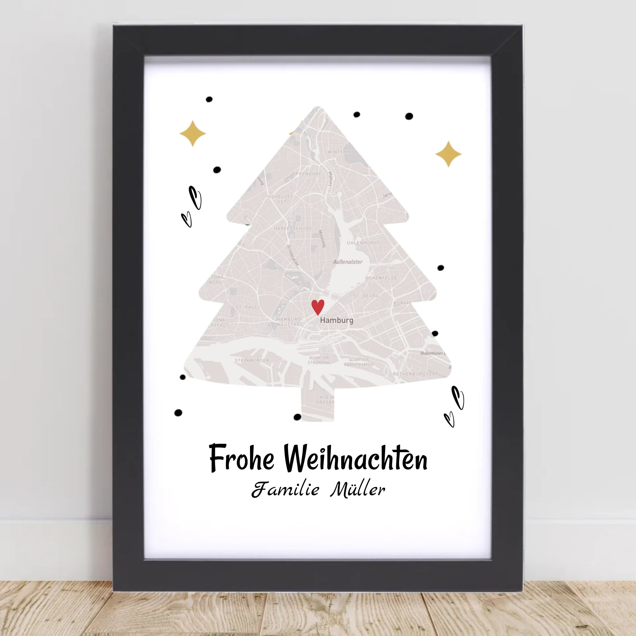 Familie Weihnachtsgeschenk Stadtkarte Koordinatenposter - Cantty