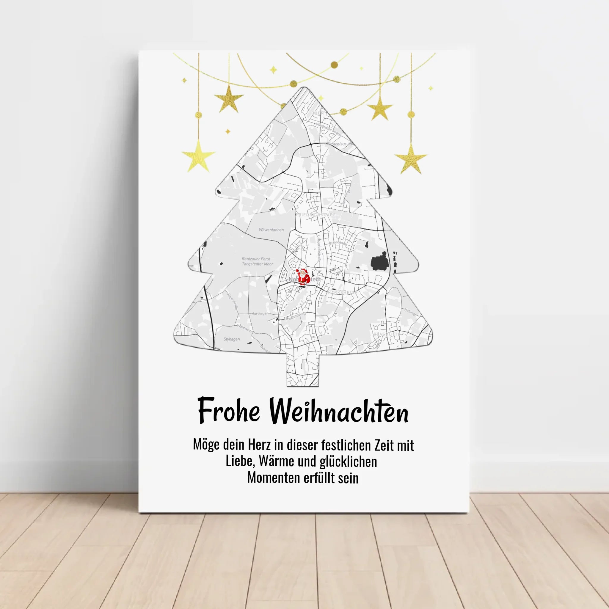 Chefin Weihnachtsgeschenk Koordinaten Bild Stadtkarte mit Weihnachtswünsche - Cantty