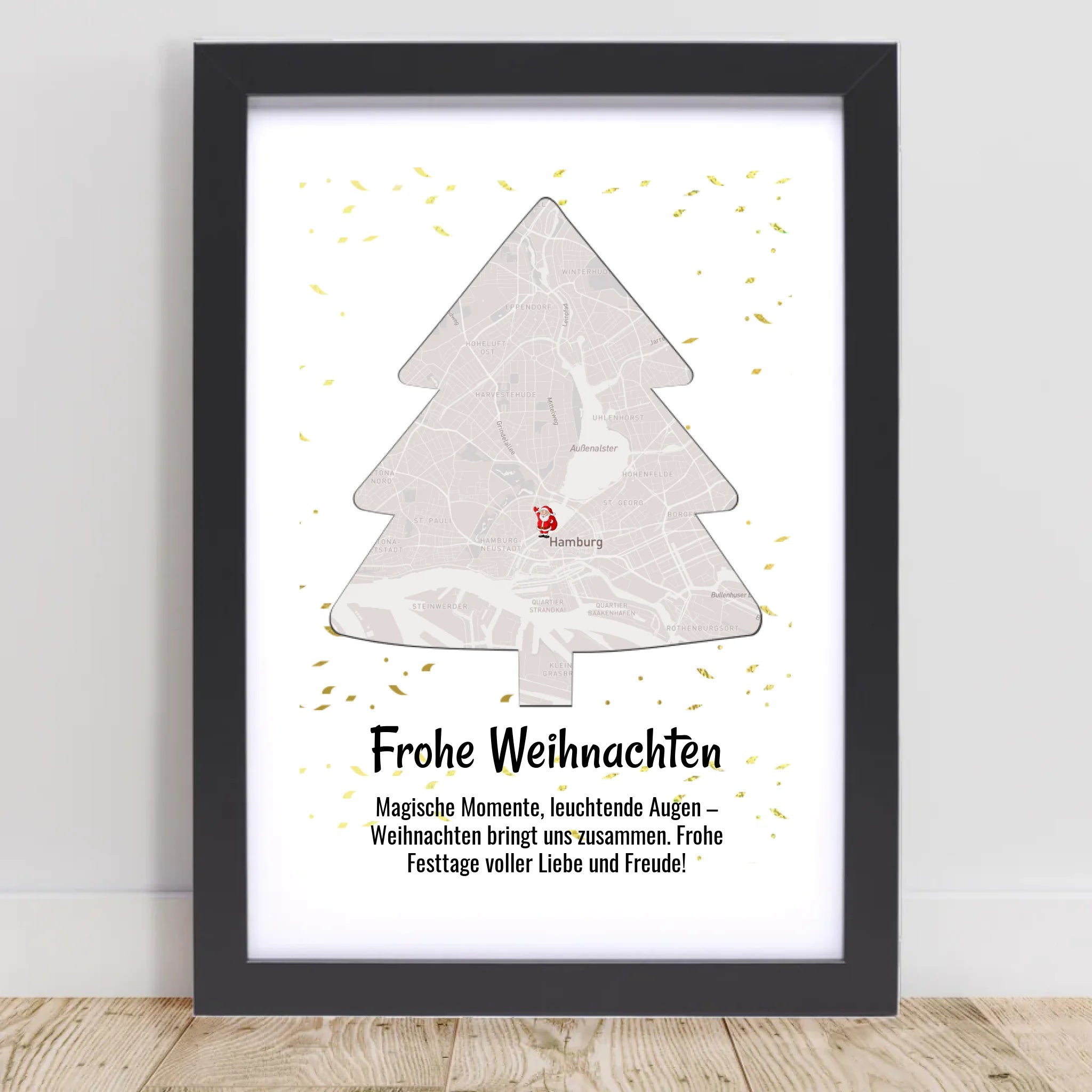 Nachbarn Weihnachtsgeschenk Stadtkarte Bild mit Koordinaten personalisierbar - Cantty