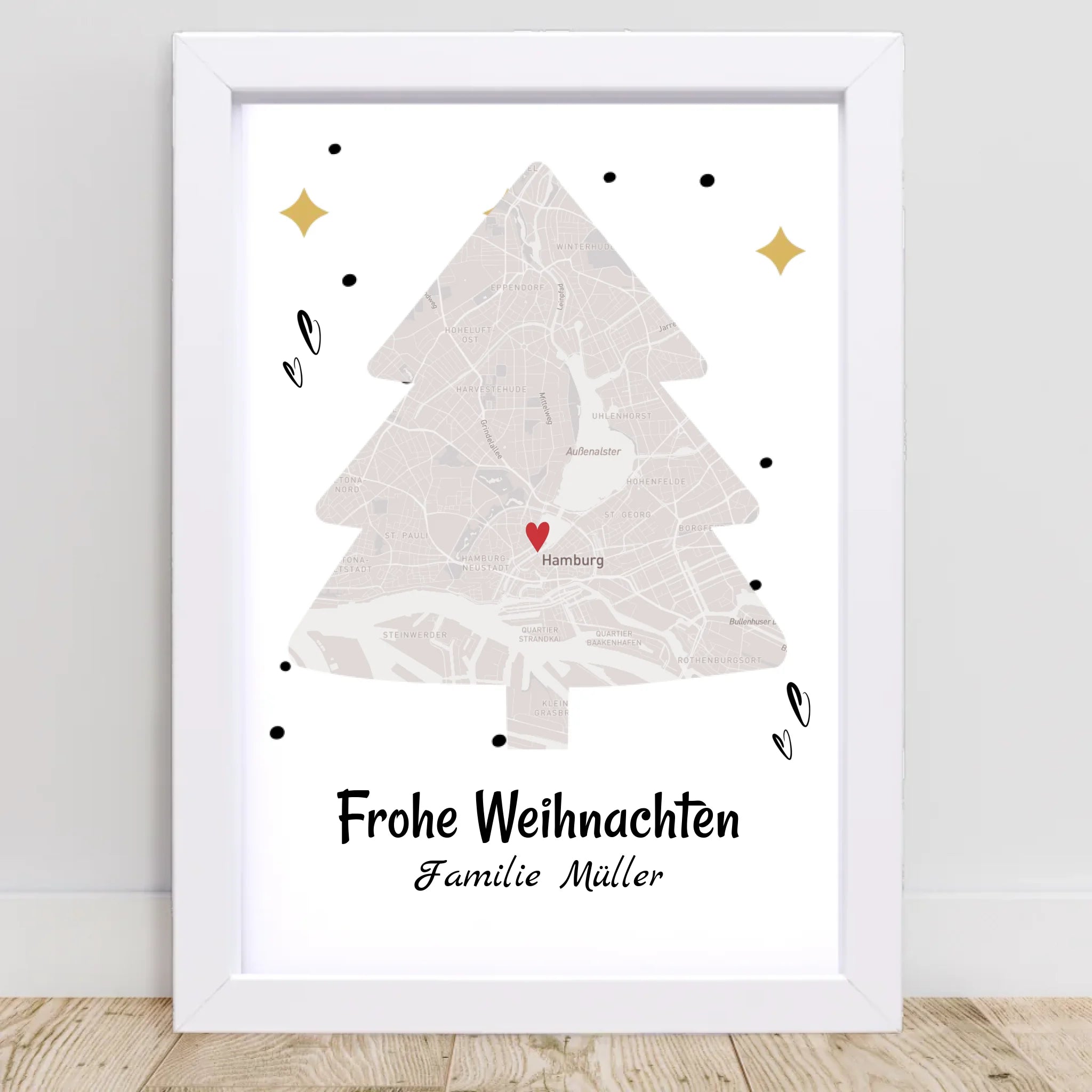 Familie Weihnachtsgeschenk Stadtkarte Koordinatenposter - Cantty