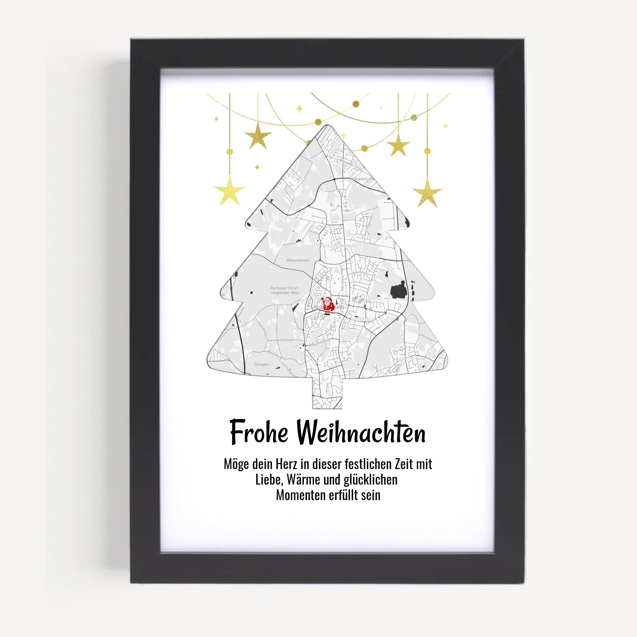 Chefin Weihnachtsgeschenk Koordinaten Bild Stadtkarte mit Weihnachtswünsche - Cantty