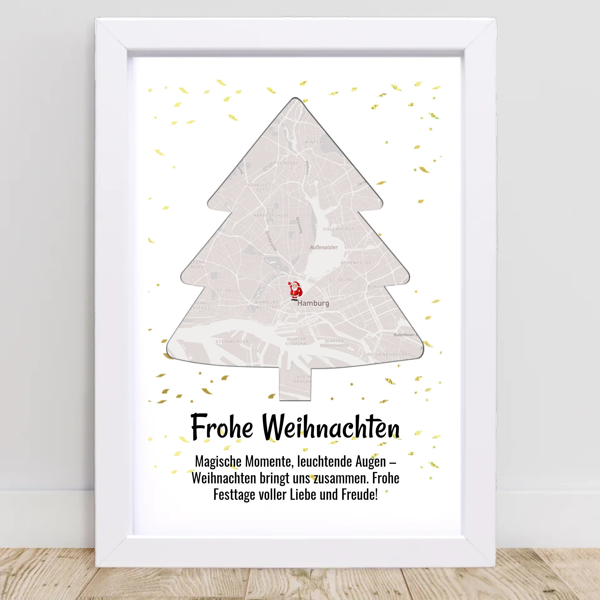Nachbarn Weihnachtsgeschenk Stadtkarte Bild mit Koordinaten personalisierbar - Cantty