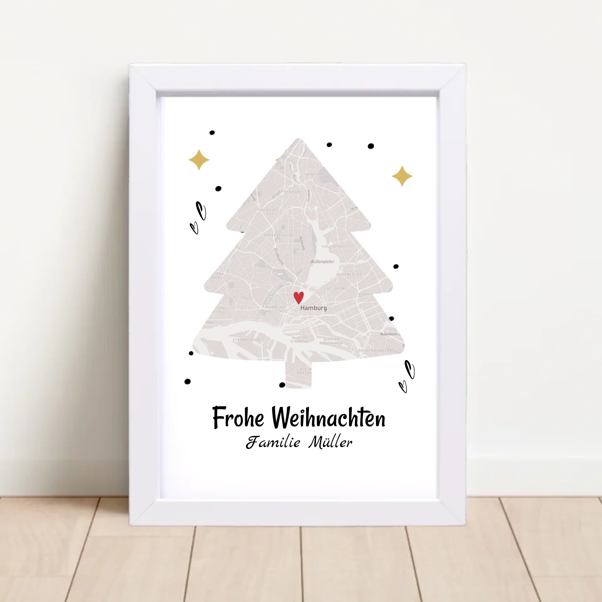 Familie Weihnachtsgeschenk Stadtkarte Koordinatenposter - Cantty