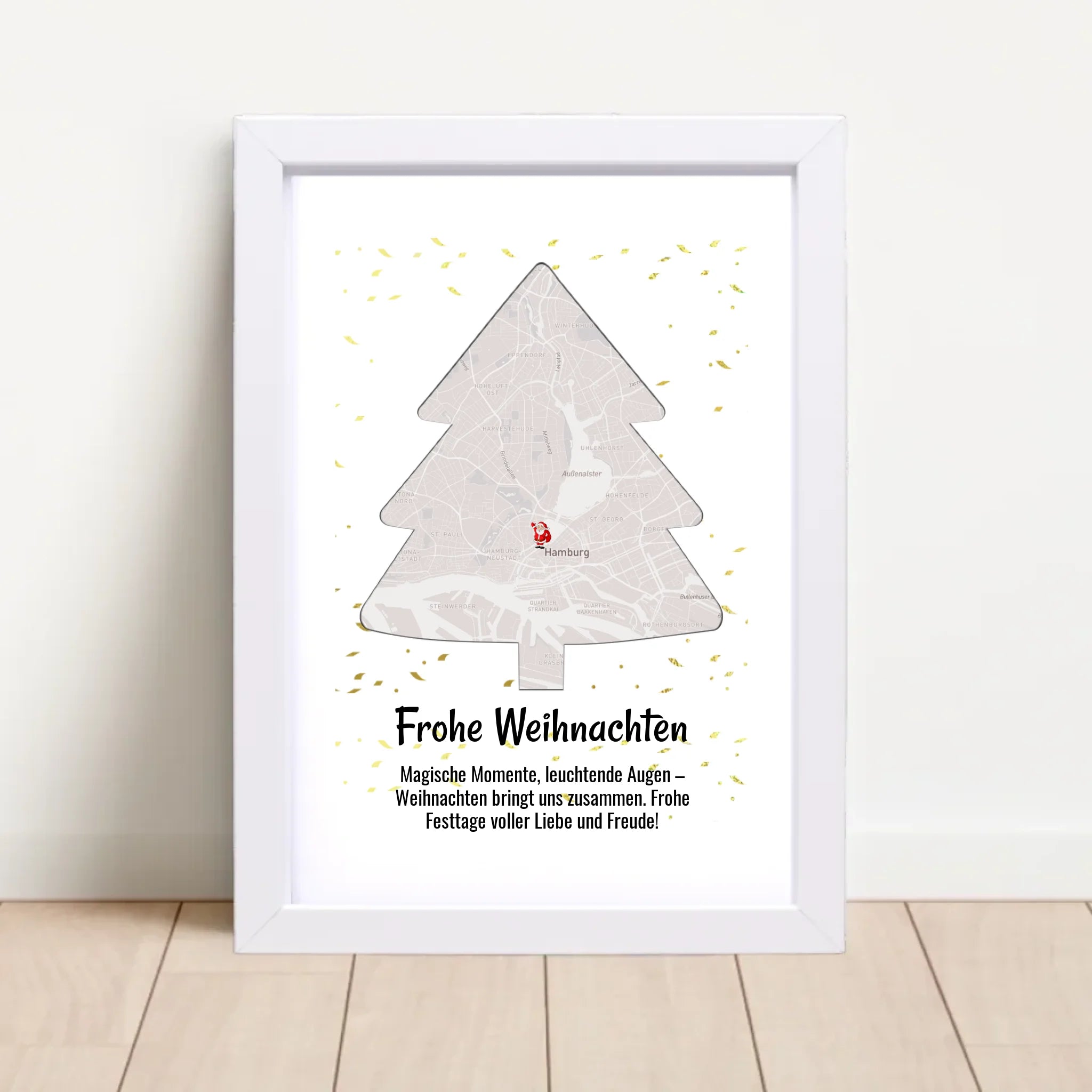 Nachbarn Weihnachtsgeschenk Stadtkarte Bild mit Koordinaten personalisierbar - Cantty