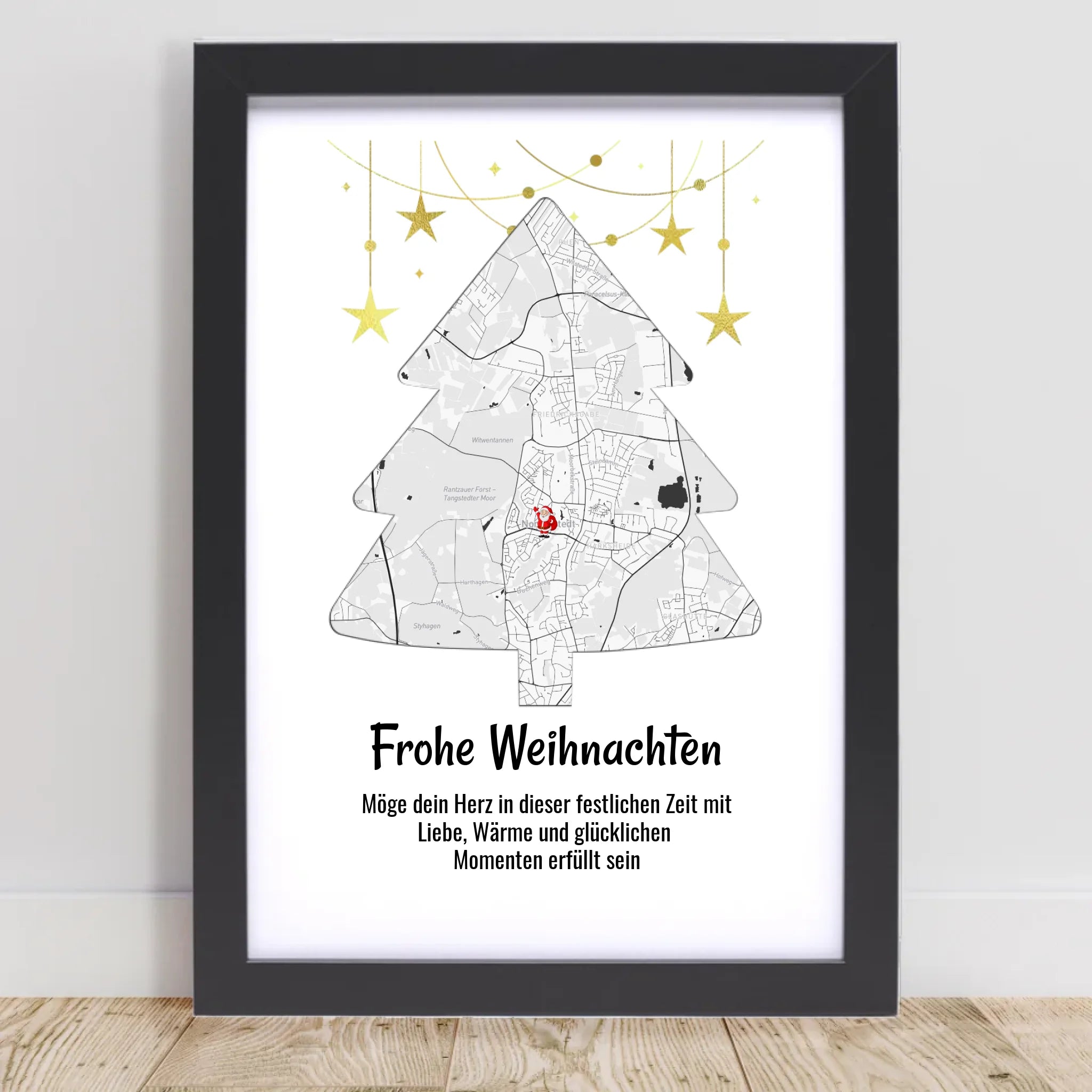 Chefin Weihnachtsgeschenk Koordinaten Bild Stadtkarte mit Weihnachtswünsche - Cantty