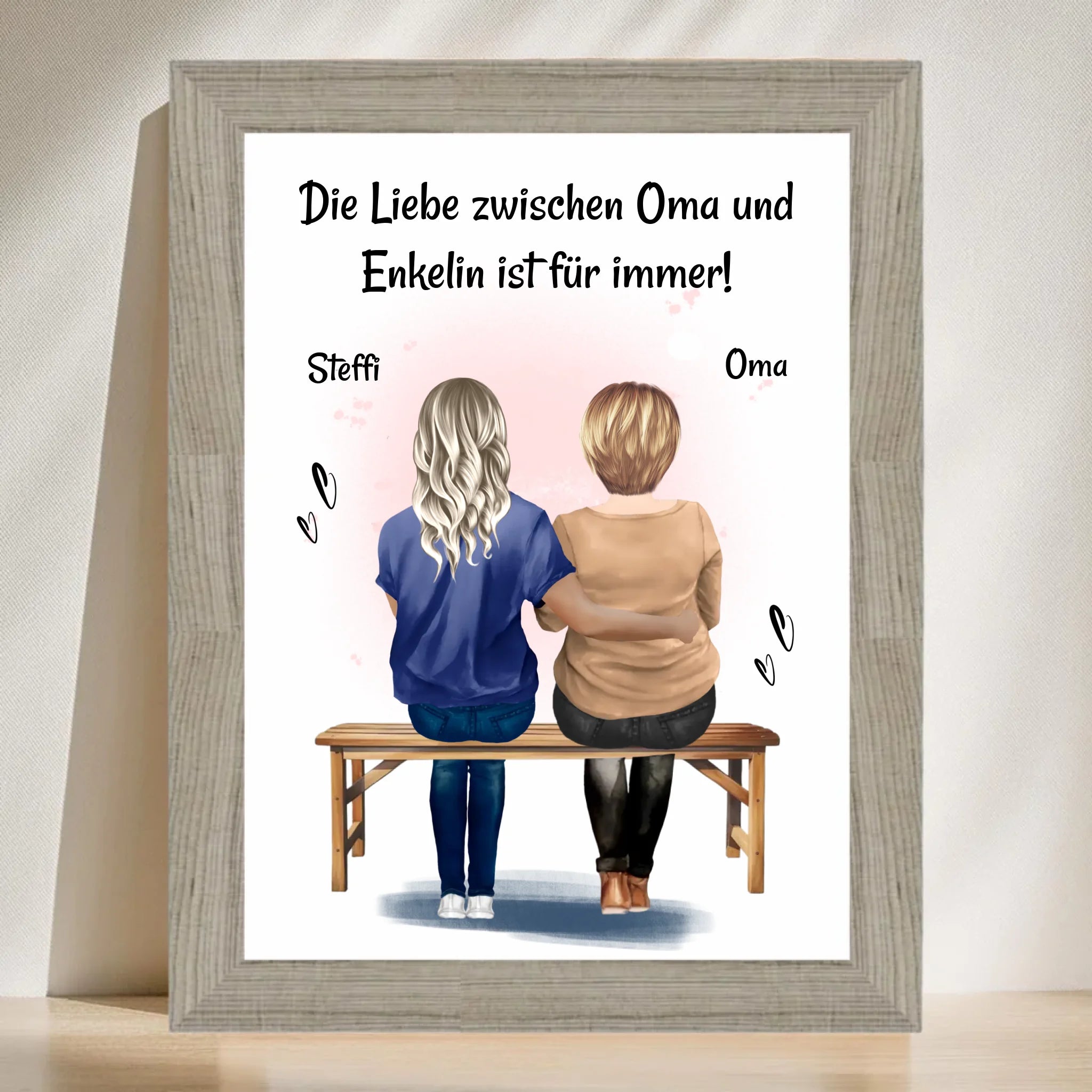 Oma Enkelin Geschenk Poster personalisiert - Cantty