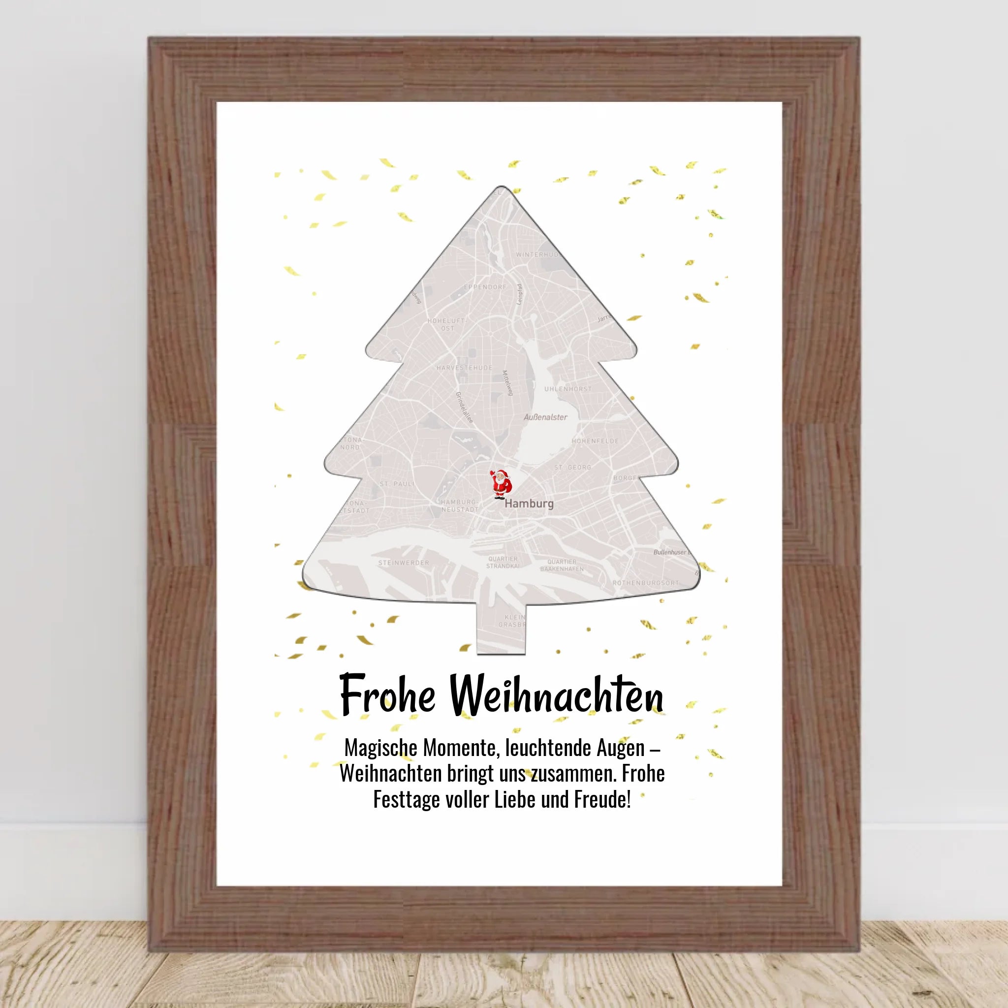 Nachbarn Weihnachtsgeschenk Stadtkarte Bild mit Koordinaten personalisierbar - Cantty