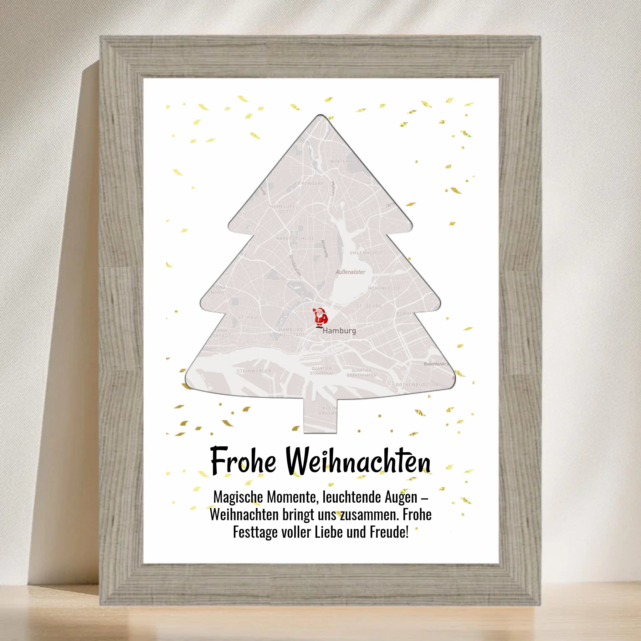 Nachbarn Weihnachtsgeschenk Stadtkarte Bild mit Koordinaten personalisierbar - Cantty