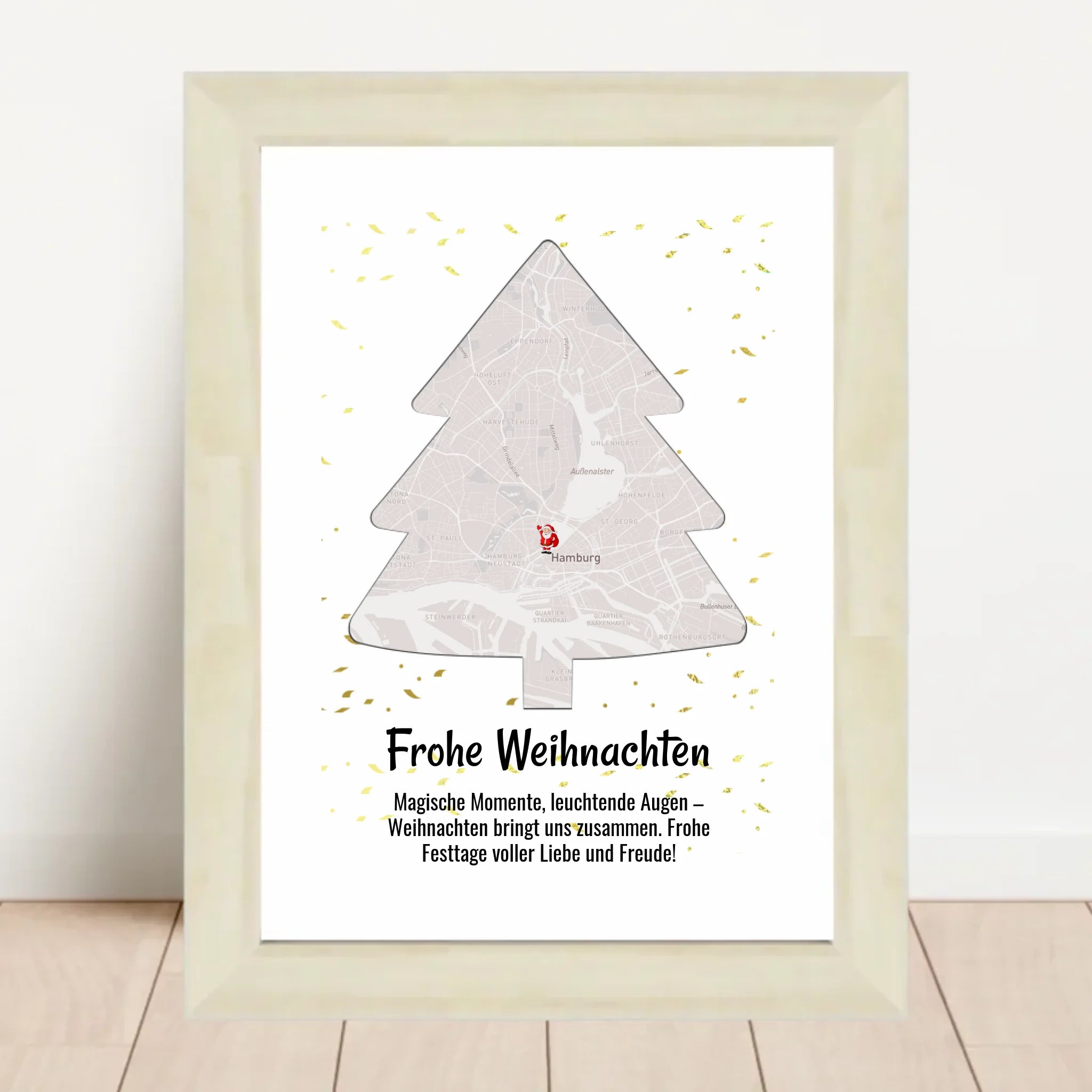 Nachbarn Weihnachtsgeschenk Stadtkarte Bild mit Koordinaten personalisierbar - Cantty
