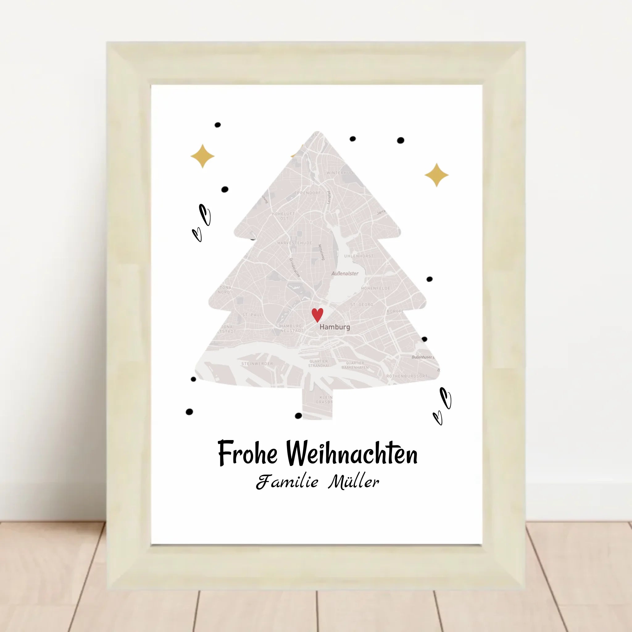 Familie Weihnachtsgeschenk Stadtkarte Koordinatenposter - Cantty