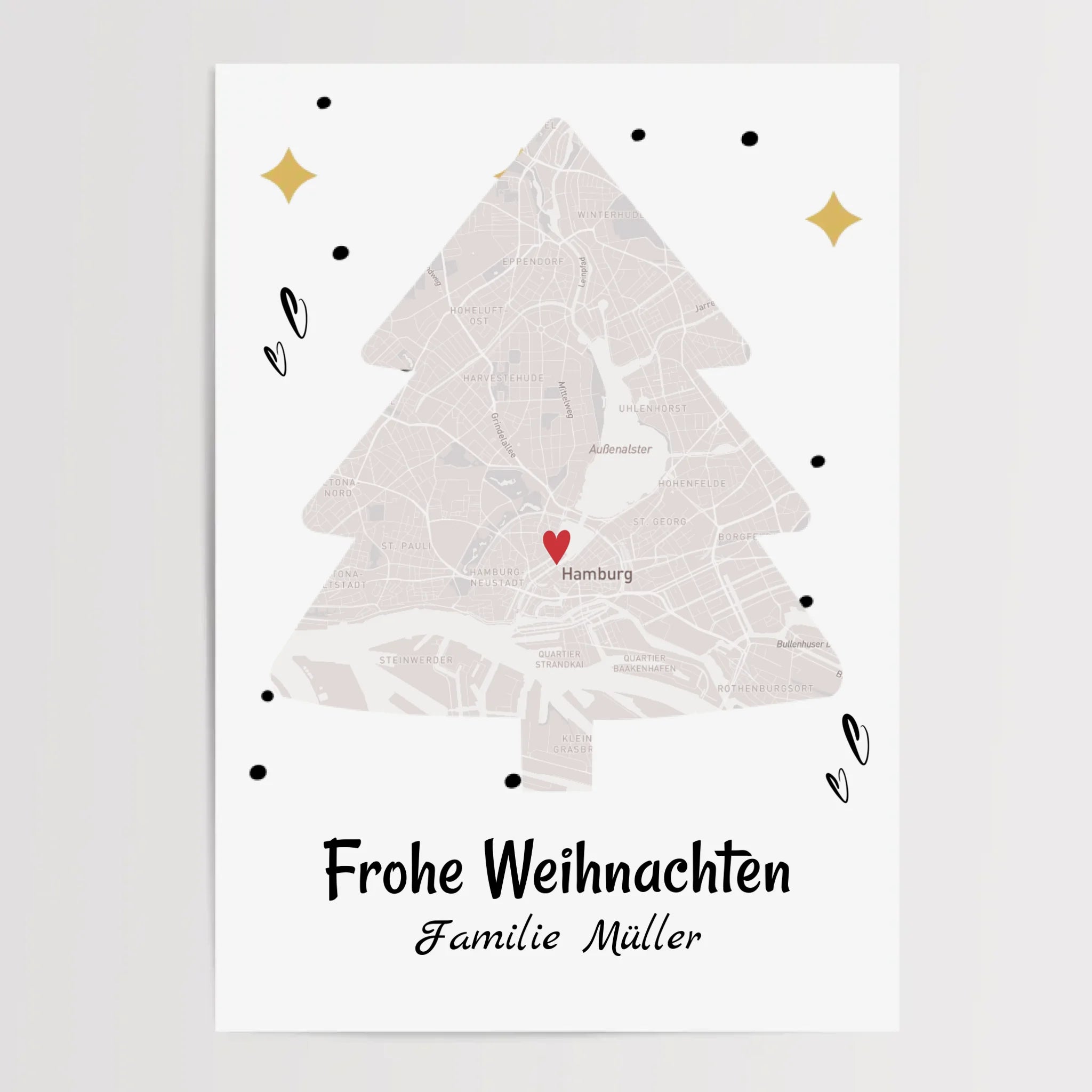 Familie Weihnachtsgeschenk Stadtkarte Koordinatenposter - Cantty