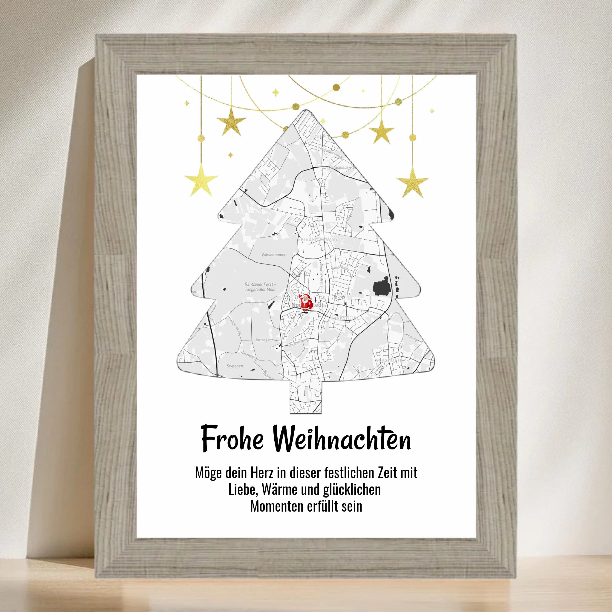 Chefin Weihnachtsgeschenk Koordinaten Bild Stadtkarte mit Weihnachtswünsche - Cantty