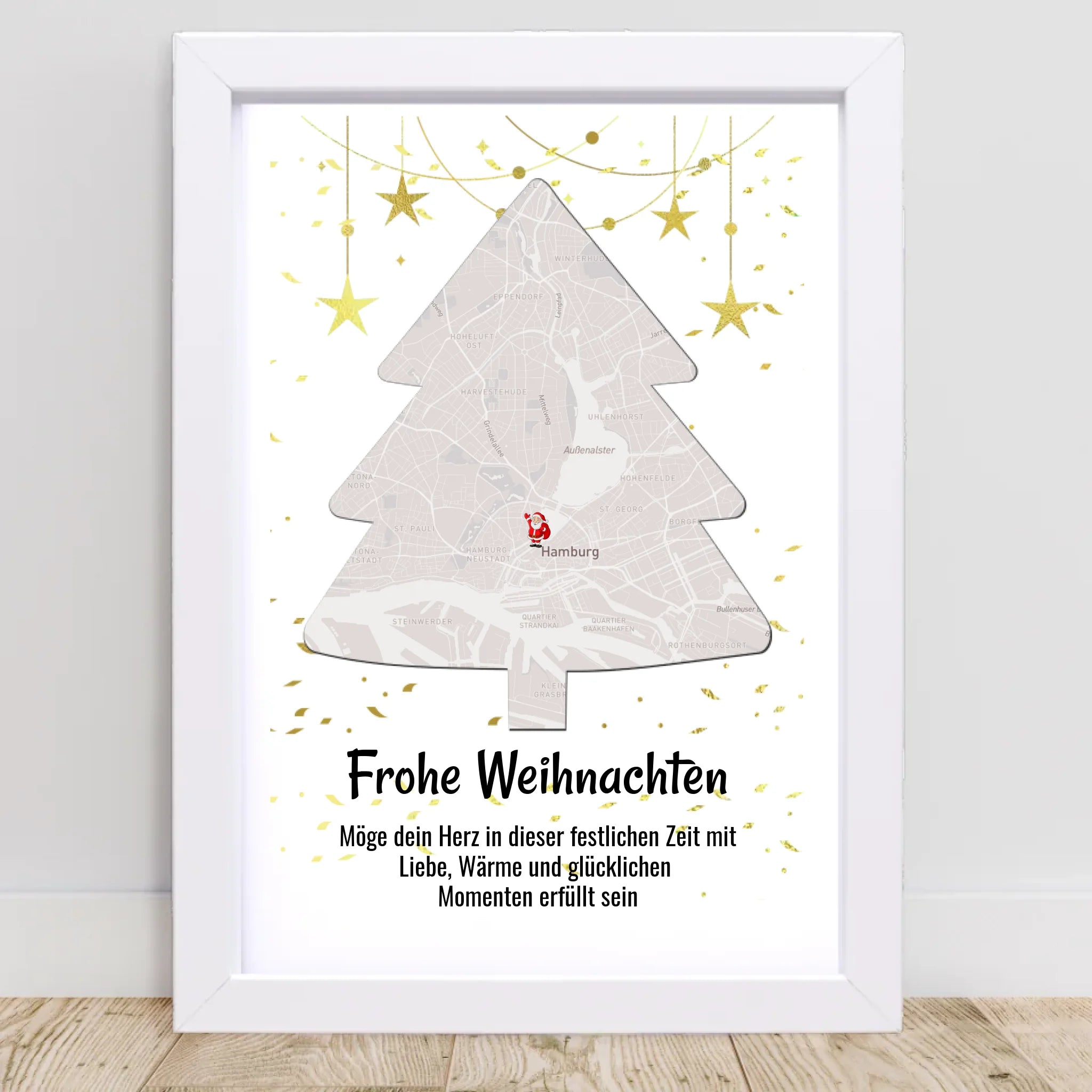Nachbarin Weihnachtsgeschenk Koordinaten Bild Stadtkarte mit Weihnachtswünsche - Cantty