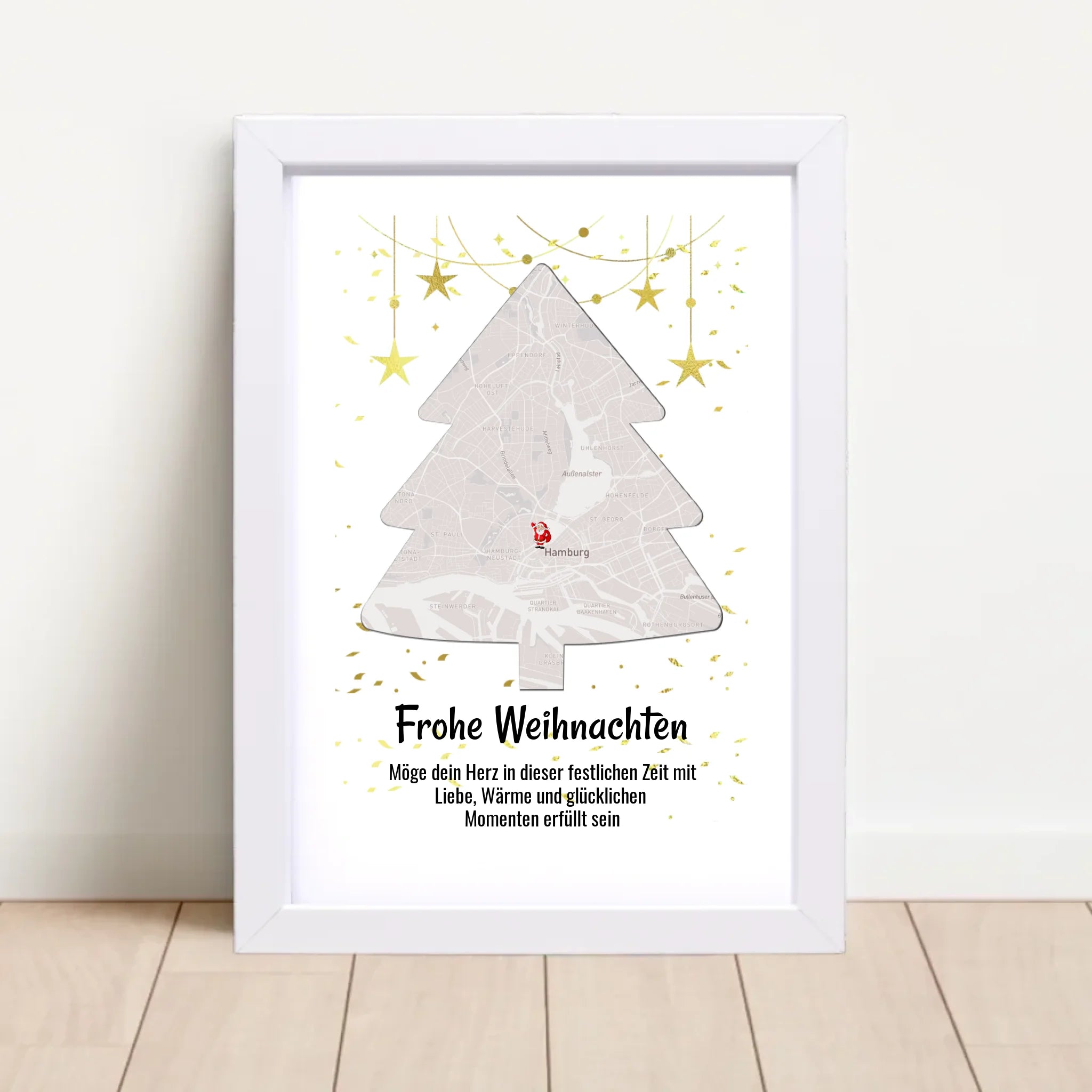 Nachbarin Weihnachtsgeschenk Koordinaten Bild Stadtkarte mit Weihnachtswünsche - Cantty