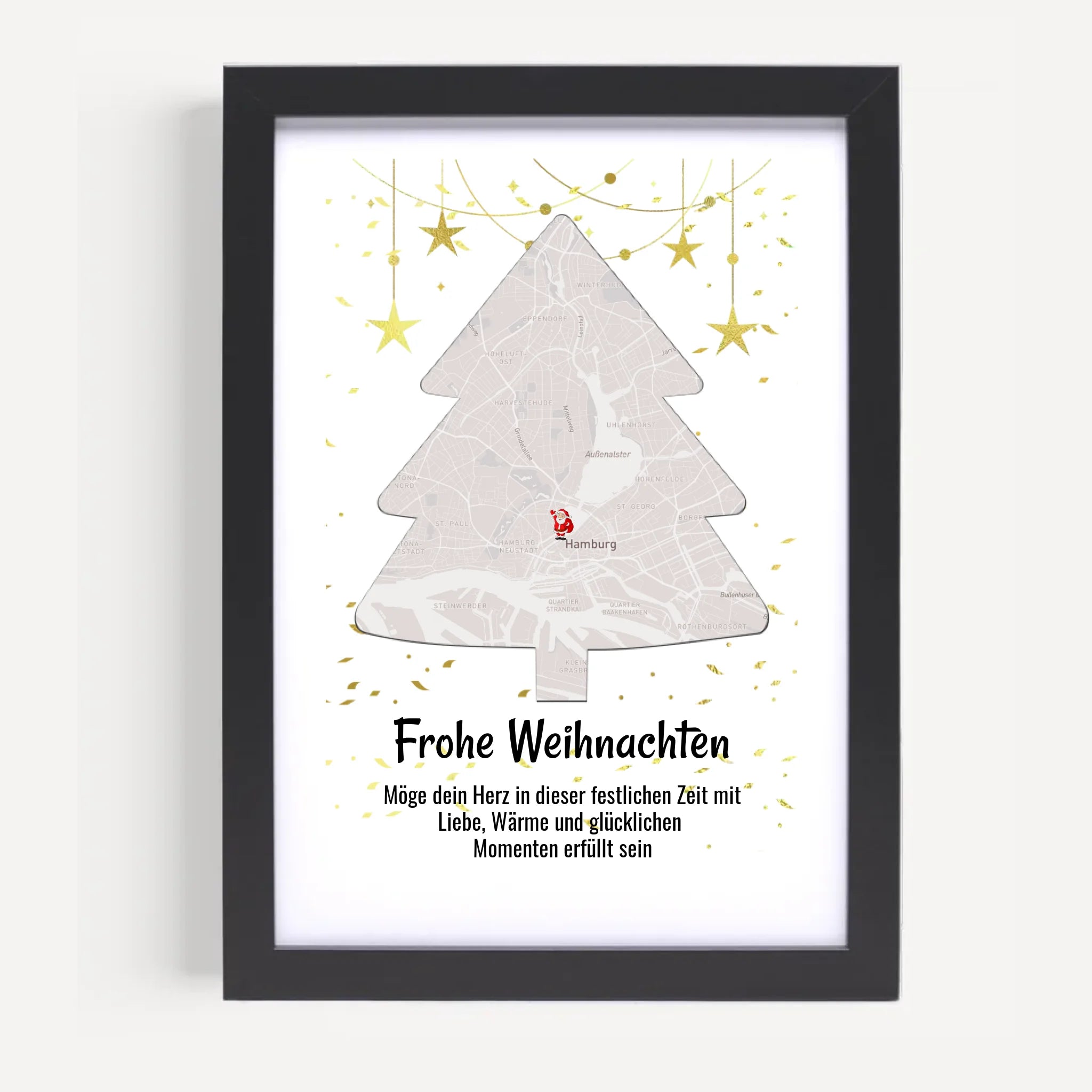 Nachbarin Weihnachtsgeschenk Koordinaten Bild Stadtkarte mit Weihnachtswünsche - Cantty