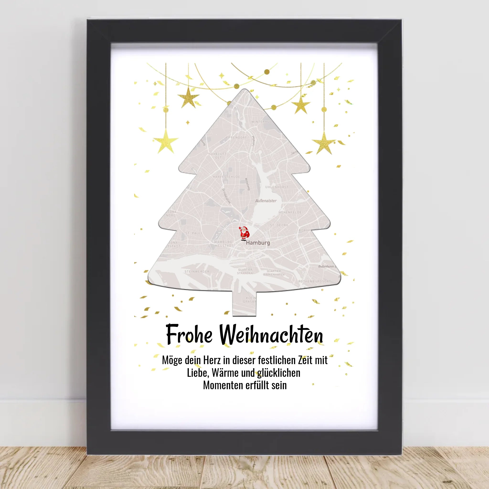 Nachbarin Weihnachtsgeschenk Koordinaten Bild Stadtkarte mit Weihnachtswünsche - Cantty