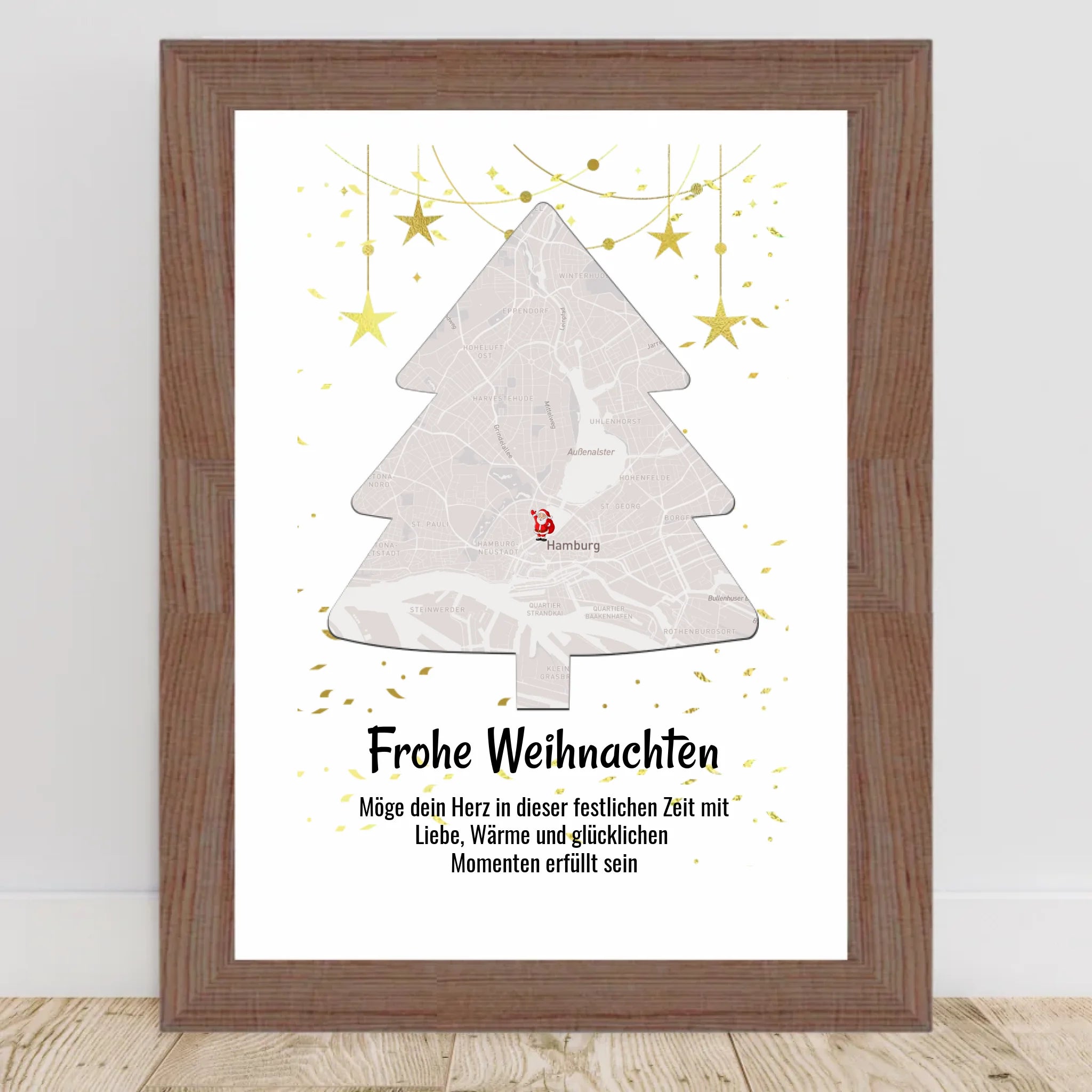 Nachbarin Weihnachtsgeschenk Koordinaten Bild Stadtkarte mit Weihnachtswünsche - Cantty