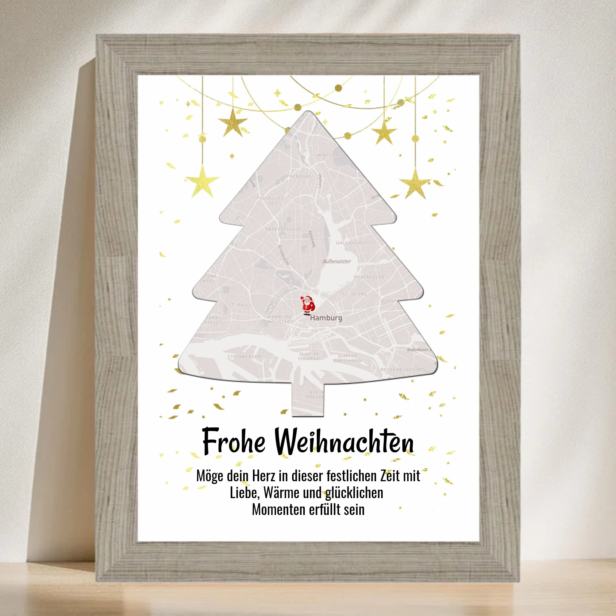 Nachbarin Weihnachtsgeschenk Koordinaten Bild Stadtkarte mit Weihnachtswünsche - Cantty