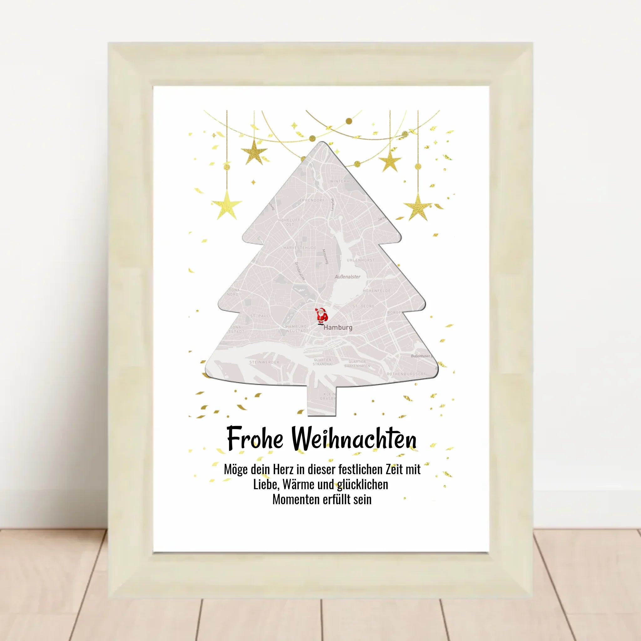 Nachbarin Weihnachtsgeschenk Koordinaten Bild Stadtkarte mit Weihnachtswünsche - Cantty