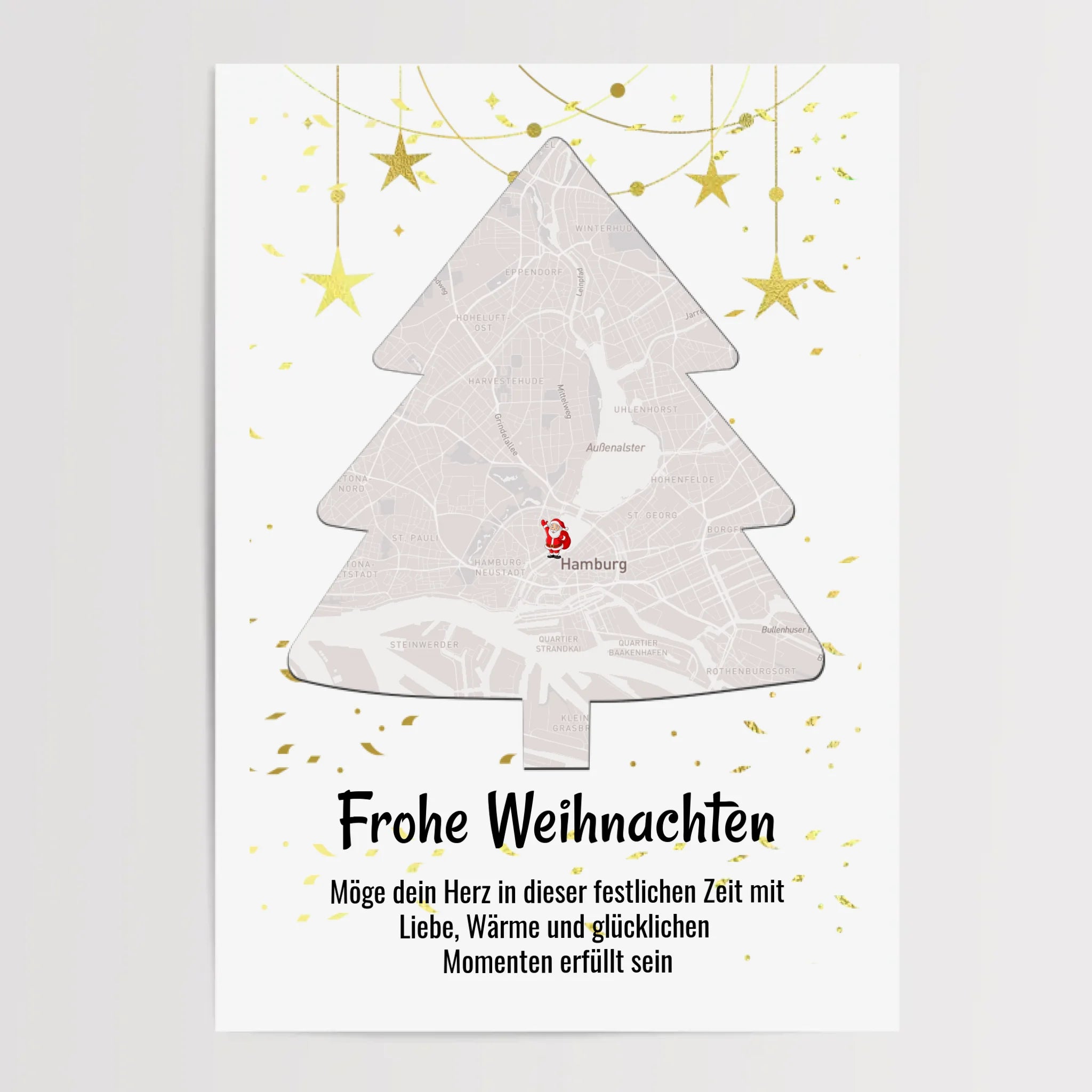 Nachbarin Weihnachtsgeschenk Koordinaten Bild Stadtkarte mit Weihnachtswünsche - Cantty