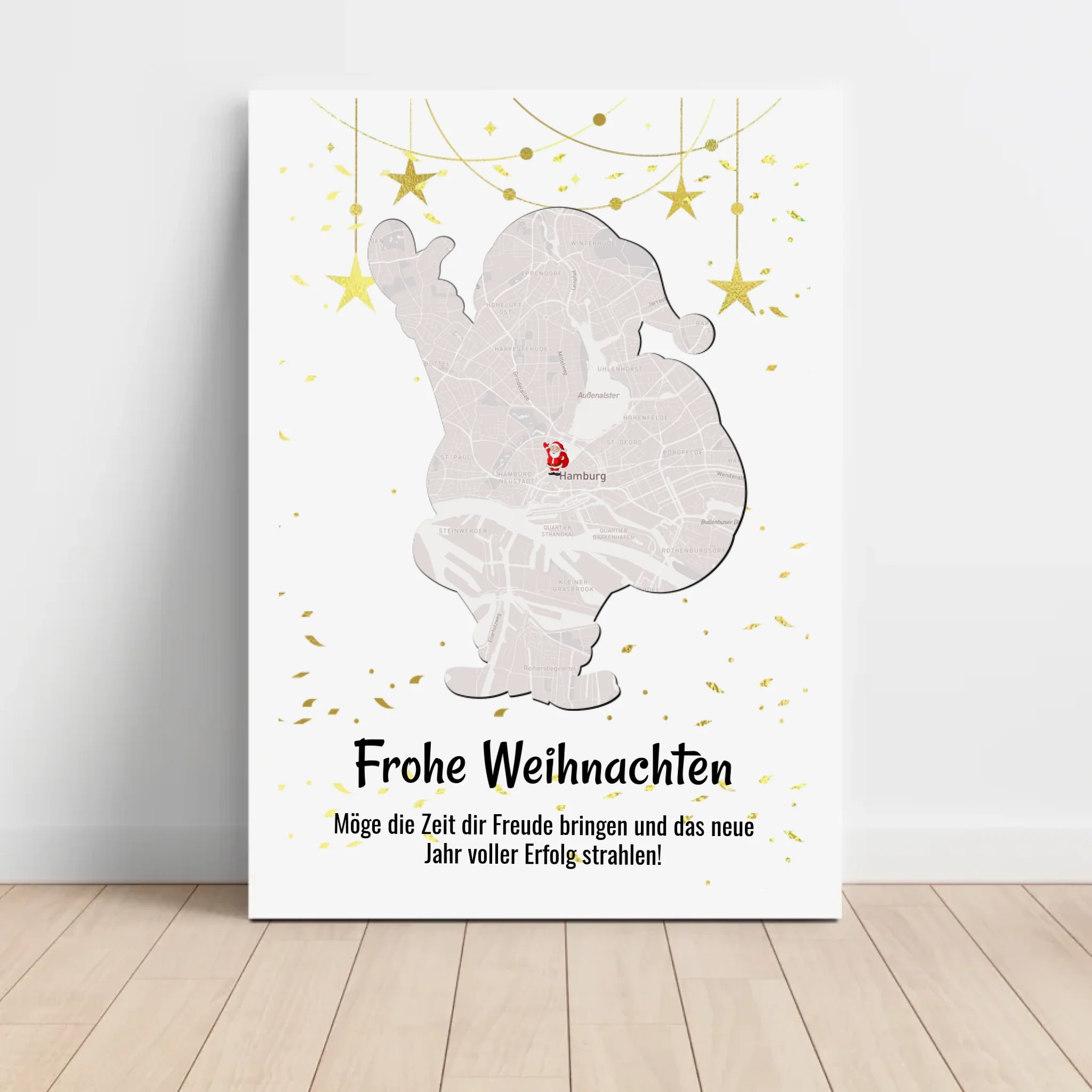 Mitarbeiter Weihnachtsgeschenk Koordinaten Bild Stadtkarte mit Weihnachtswünsche - Cantty