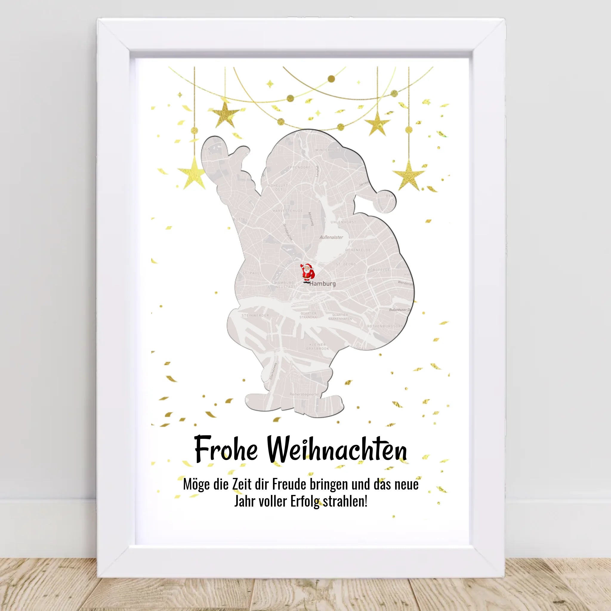 Mitarbeiter Weihnachtsgeschenk Koordinaten Bild Stadtkarte mit Weihnachtswünsche - Cantty