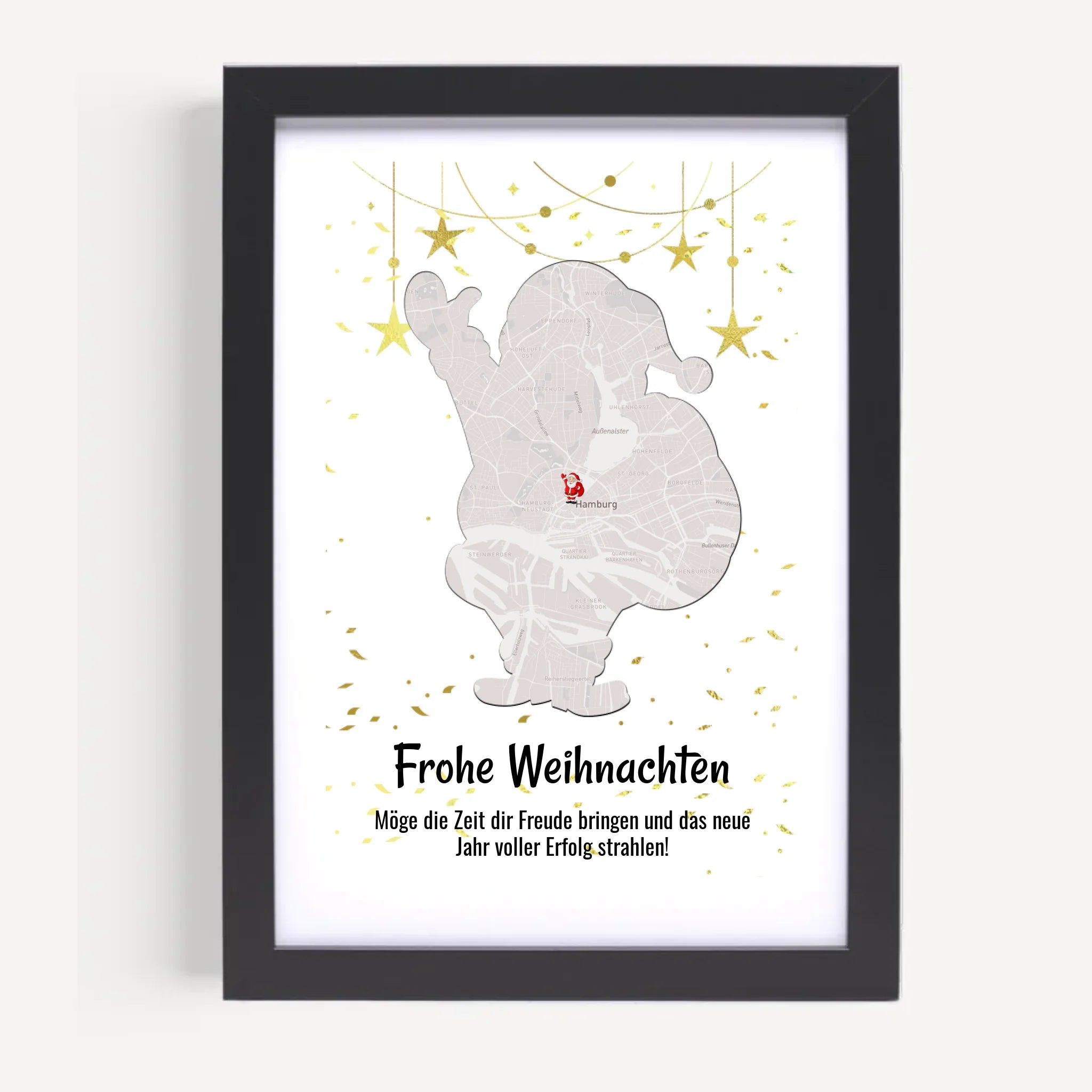 Mitarbeiter Weihnachtsgeschenk Koordinaten Bild Stadtkarte mit Weihnachtswünsche - Cantty
