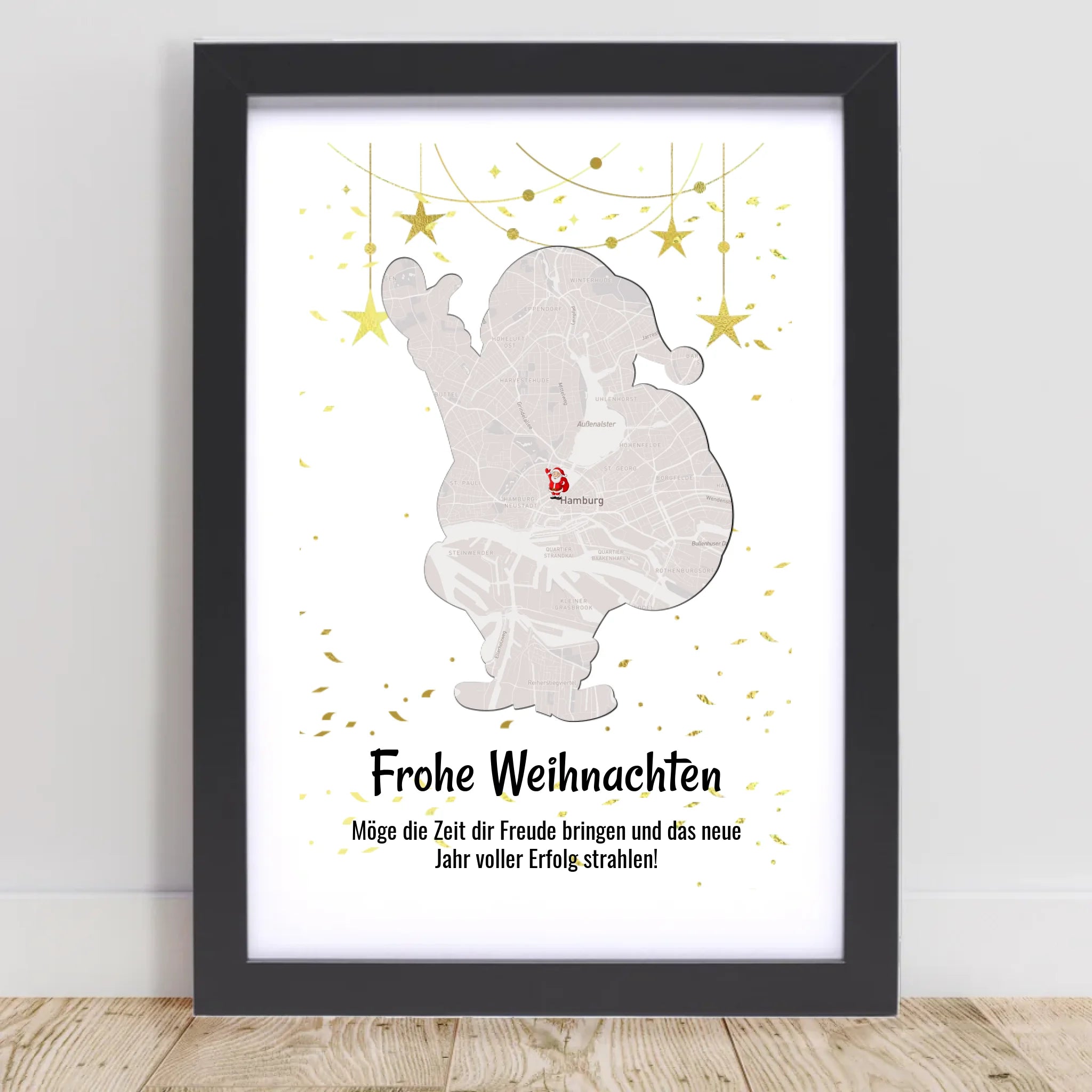 Mitarbeiter Weihnachtsgeschenk Koordinaten Bild Stadtkarte mit Weihnachtswünsche - Cantty