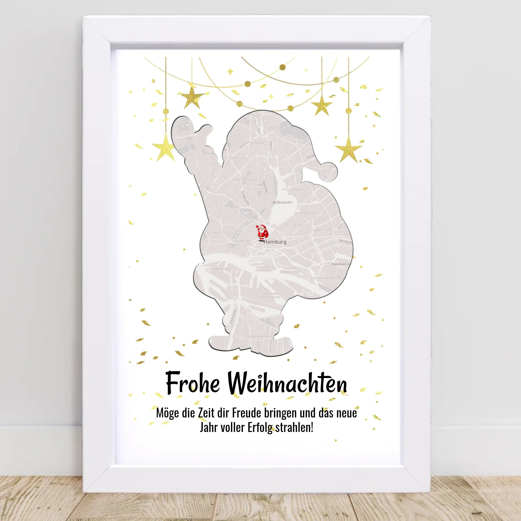 Kollege & Kollegin Weihnachtsgeschenk Koordinaten Bild Stadtkarte mit Weihnachtswünsche - Cantty