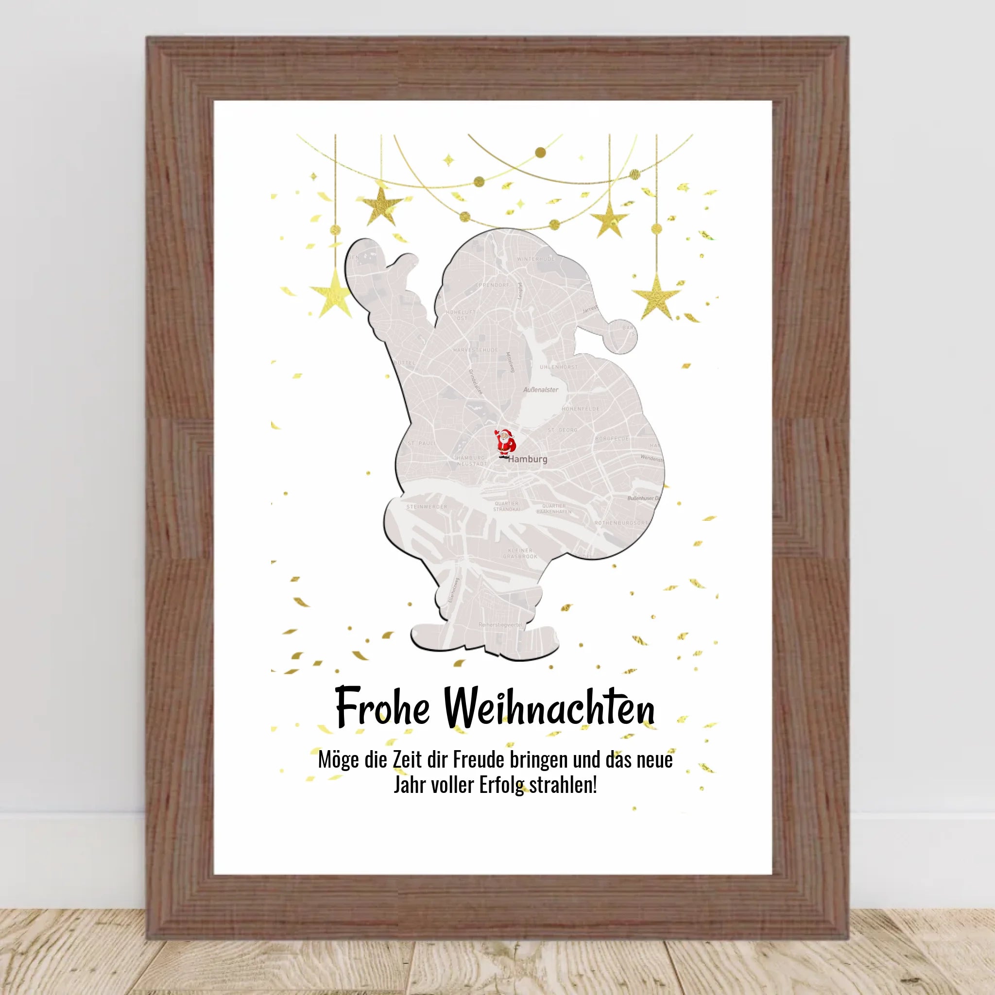 Kollege & Kollegin Weihnachtsgeschenk Koordinaten Bild Stadtkarte mit Weihnachtswünsche - Cantty