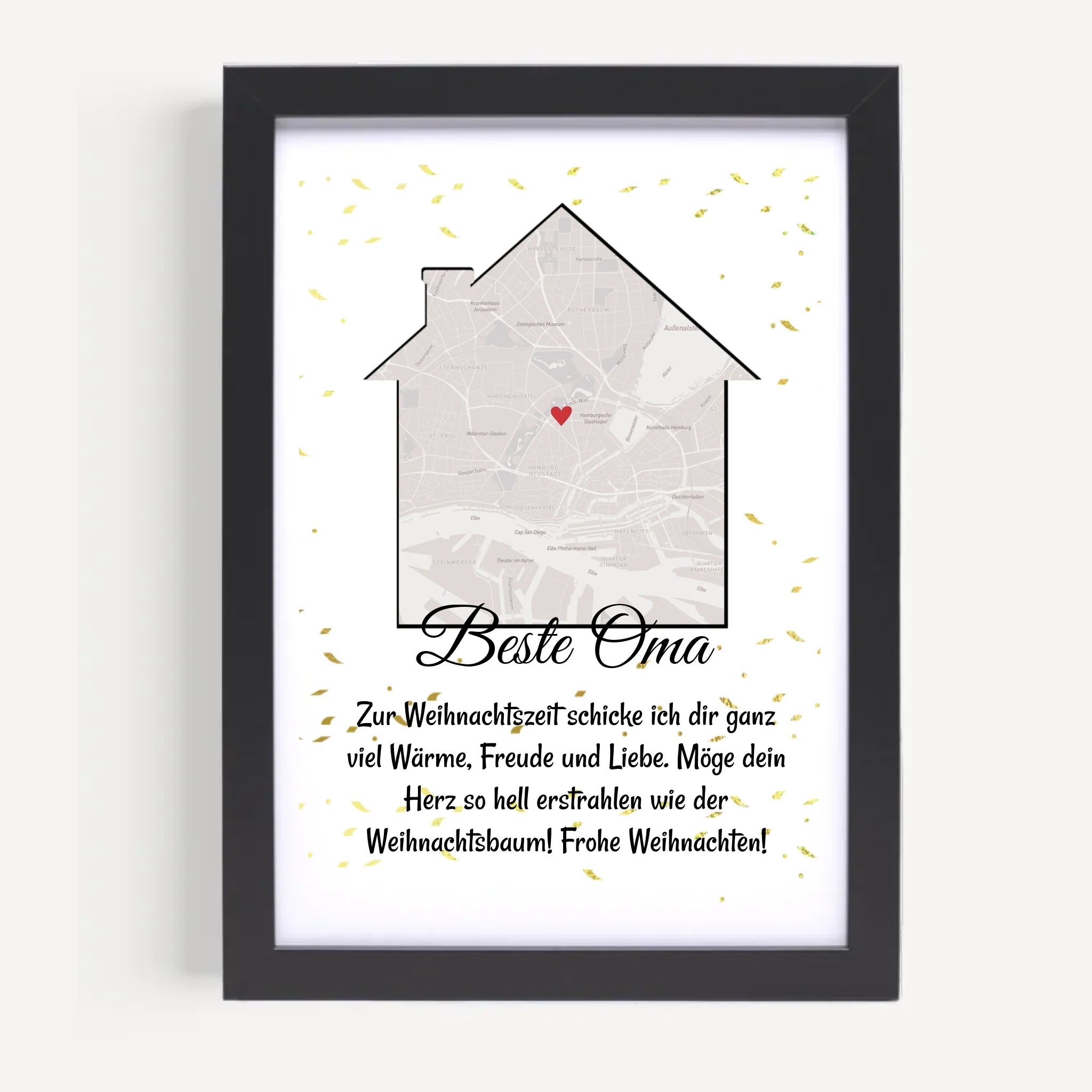 Oma Weihnachtsgeschenk Koordinaten Bild Stadtkarte mit Weihnachtswünsche - Cantty