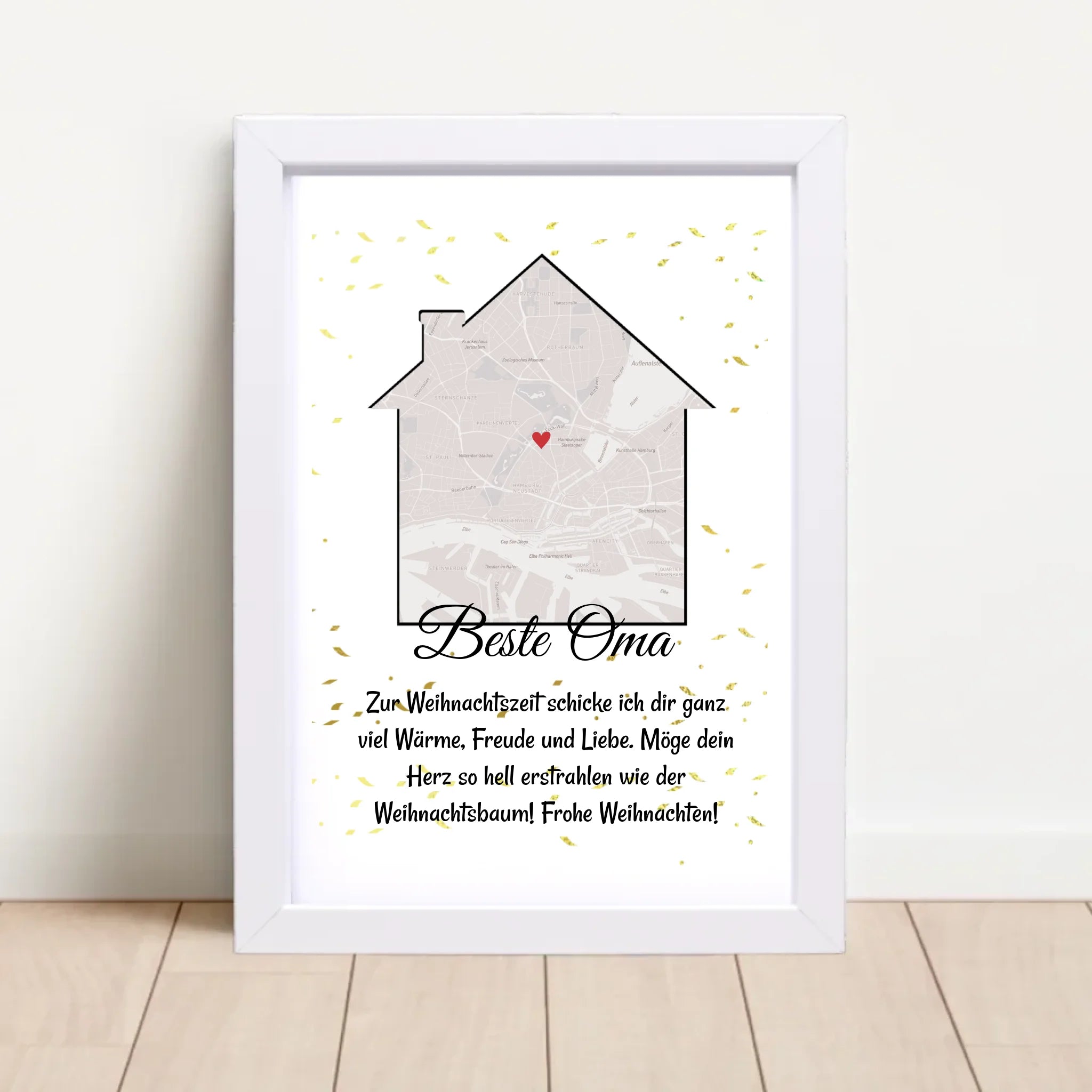 Oma Weihnachtsgeschenk Koordinaten Bild Stadtkarte mit Weihnachtswünsche - Cantty