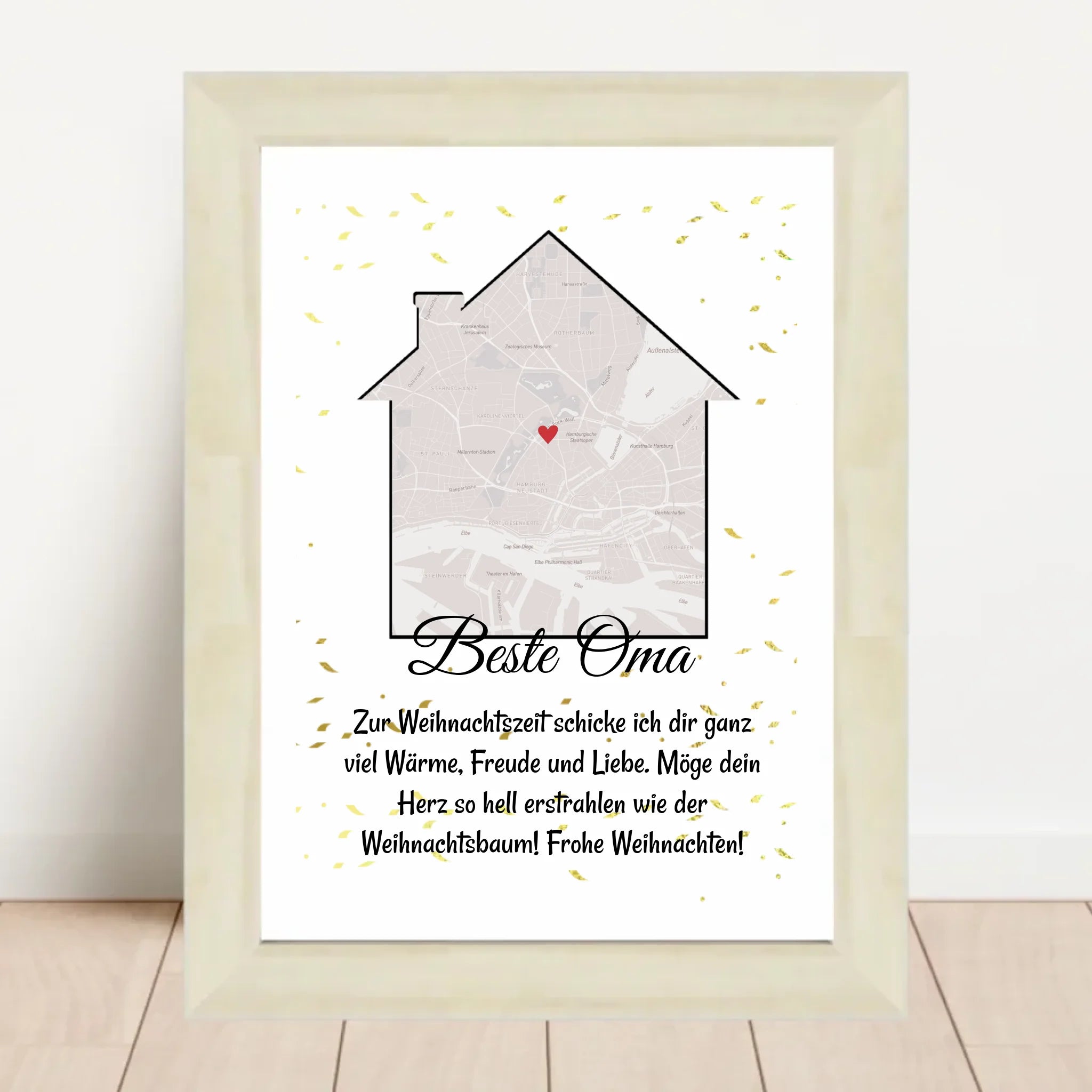 Oma Weihnachtsgeschenk Koordinaten Bild Stadtkarte mit Weihnachtswünsche - Cantty