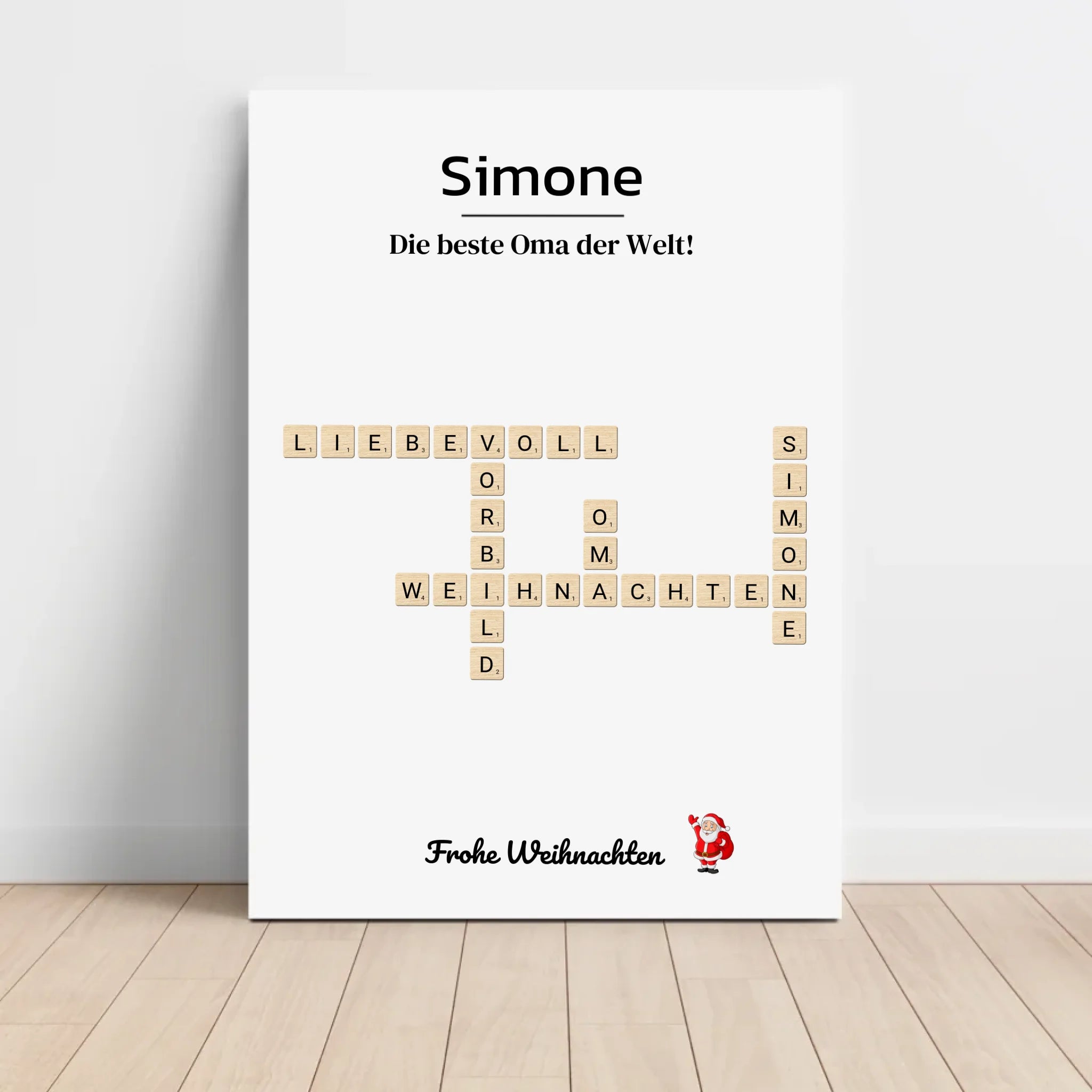 Großmutter Weihnachtsgeschenk Bild Scrabble Style personalisierbar - Cantty
