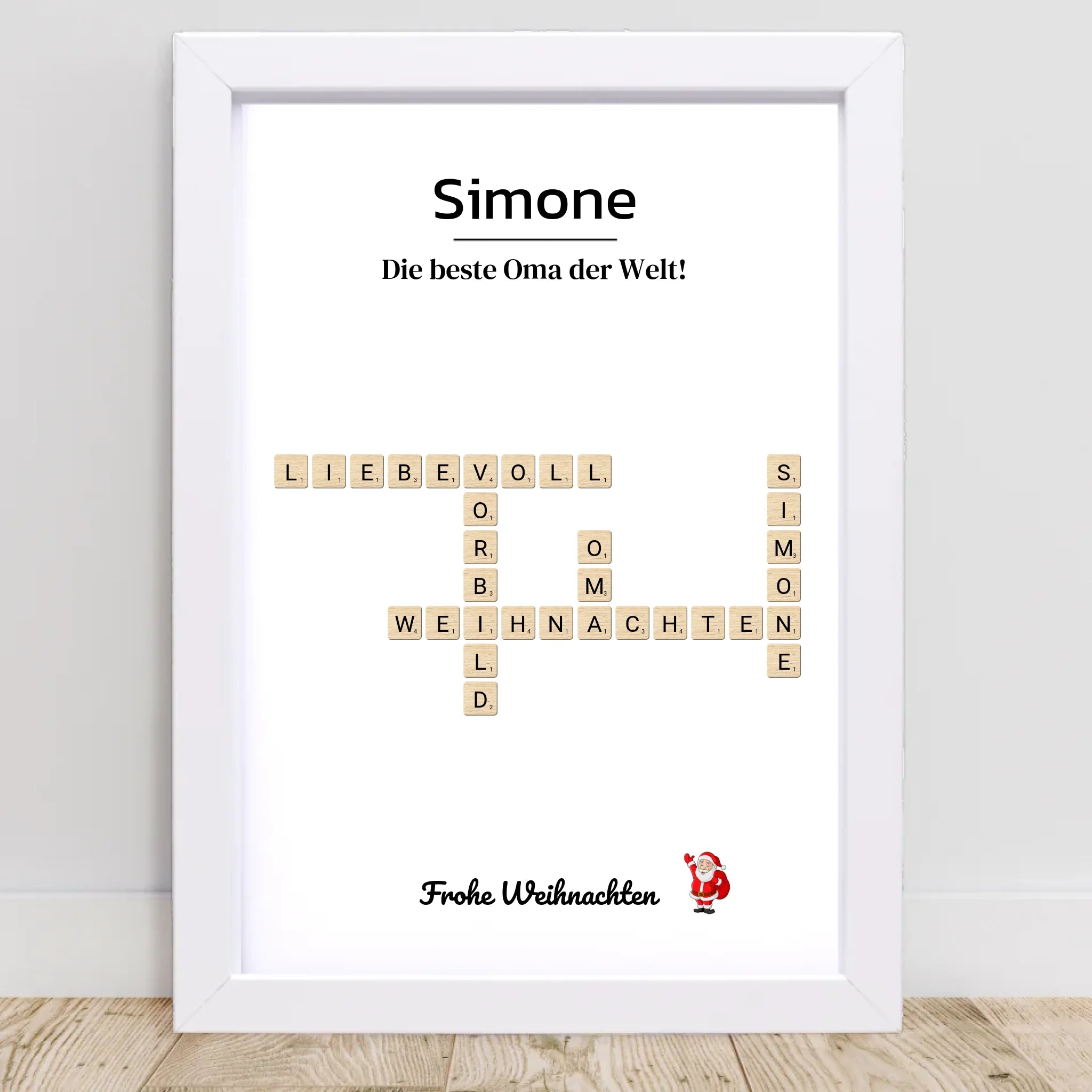 Großmutter Weihnachtsgeschenk Bild Scrabble Style personalisierbar - Cantty