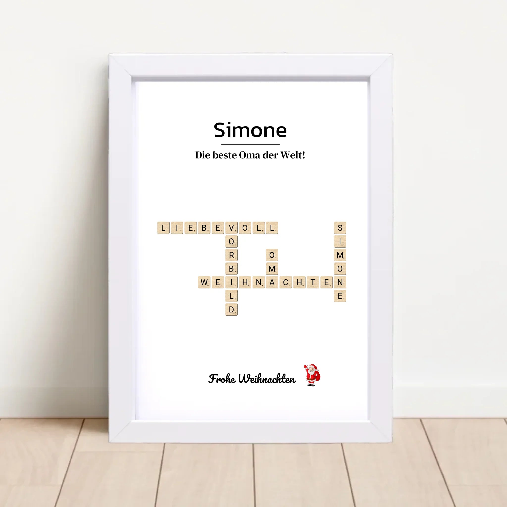 Großmutter Weihnachtsgeschenk Bild Scrabble Style personalisierbar - Cantty