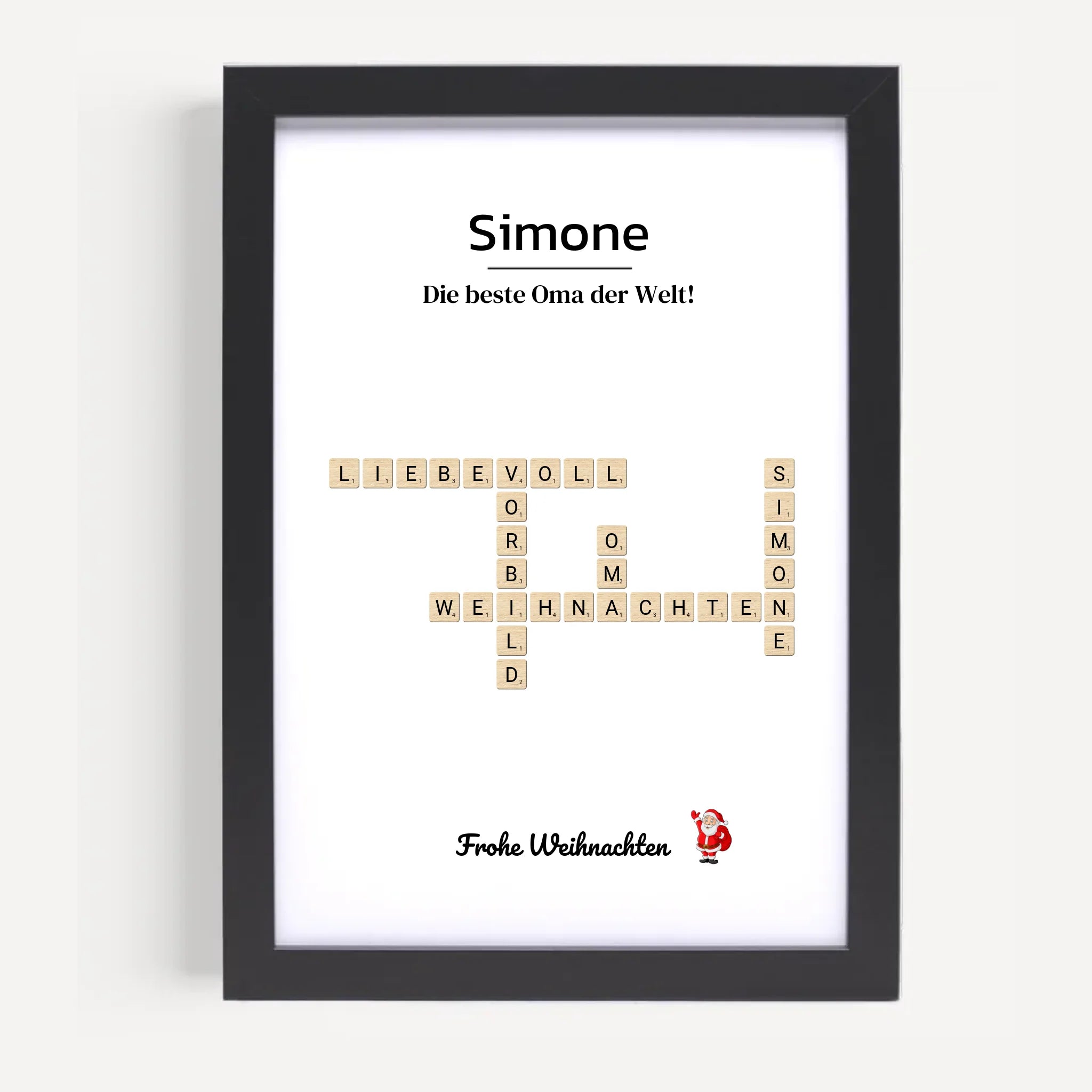 Großmutter Weihnachtsgeschenk Bild Scrabble Style personalisierbar - Cantty