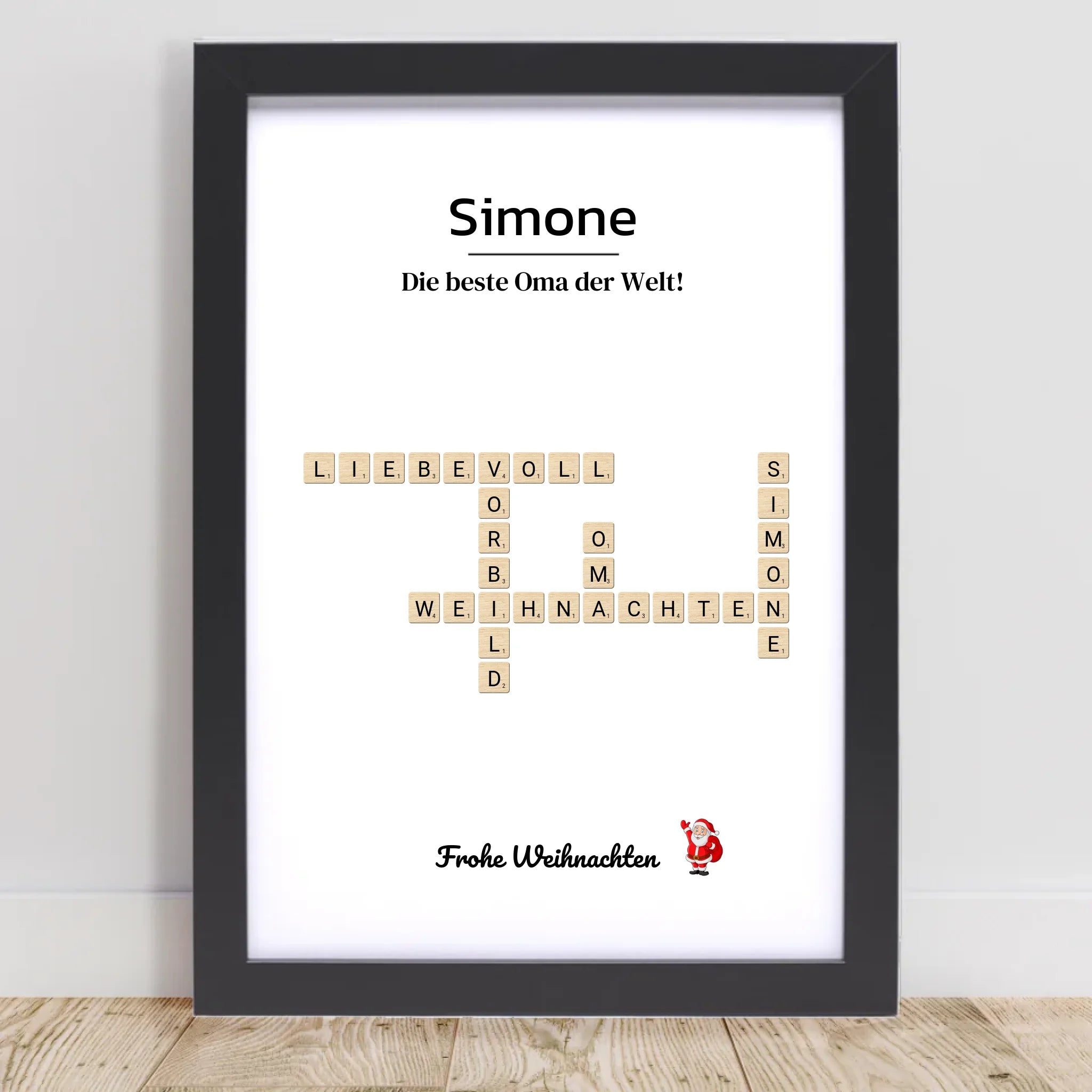 Großmutter Weihnachtsgeschenk Bild Scrabble Style personalisierbar - Cantty