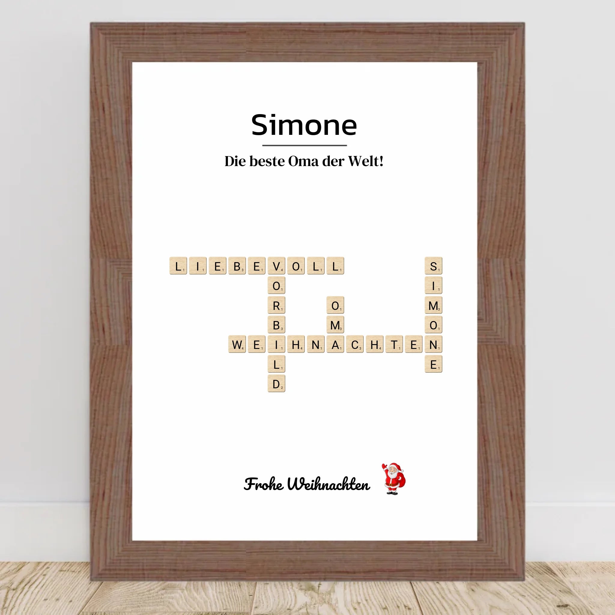 Großmutter Weihnachtsgeschenk Bild Scrabble Style personalisierbar - Cantty