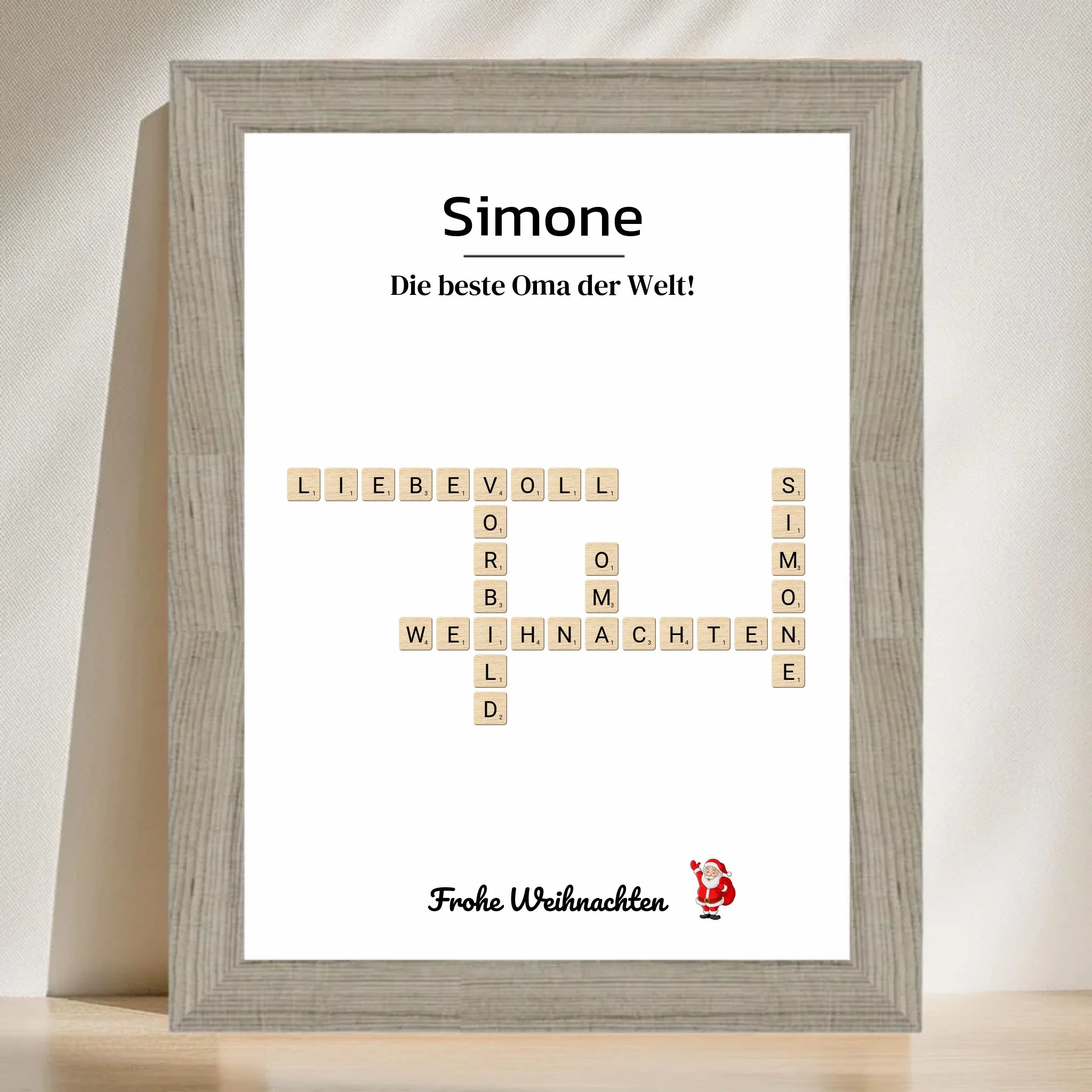 Großmutter Weihnachtsgeschenk Bild Scrabble Style personalisierbar - Cantty