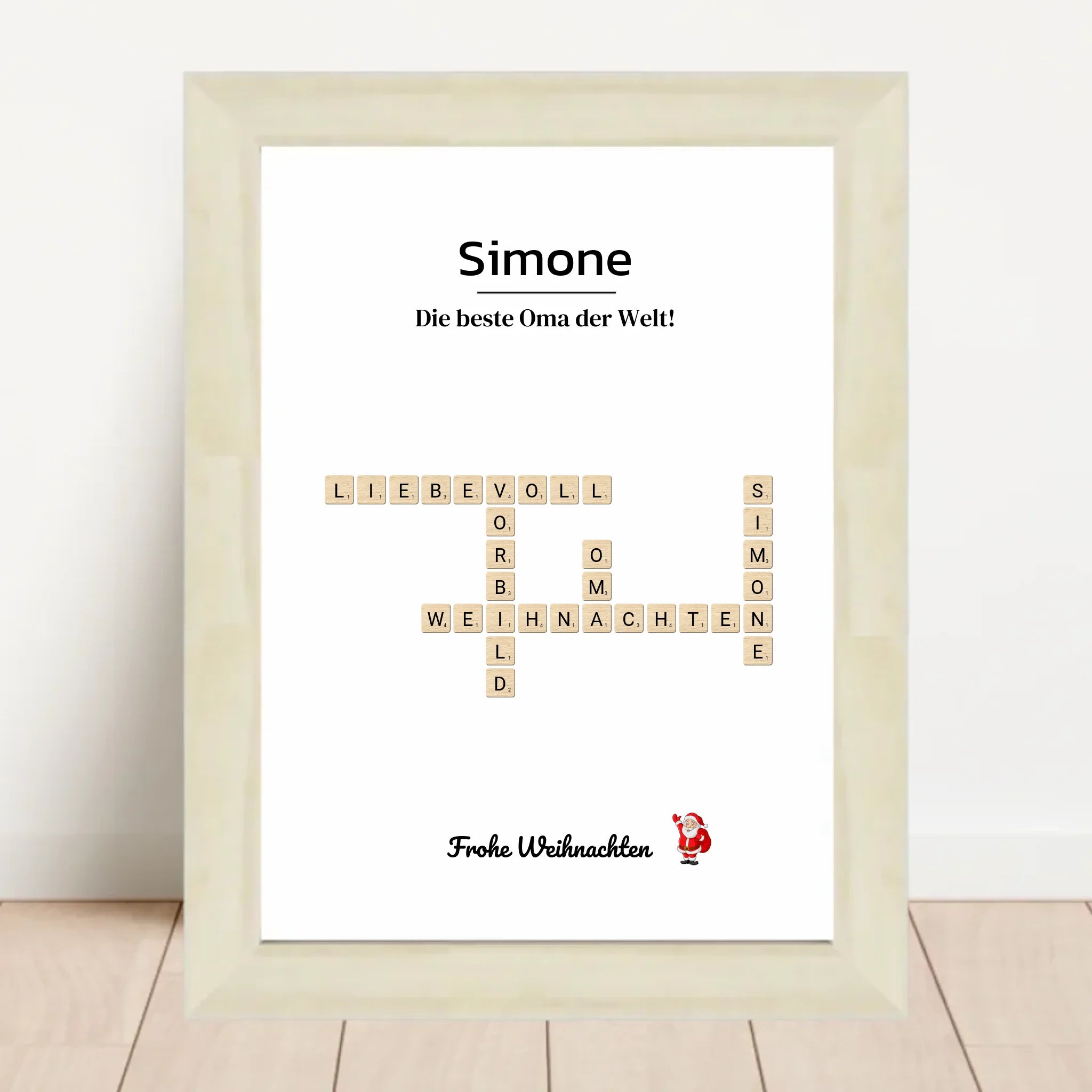 Großmutter Weihnachtsgeschenk Bild Scrabble Style personalisierbar - Cantty